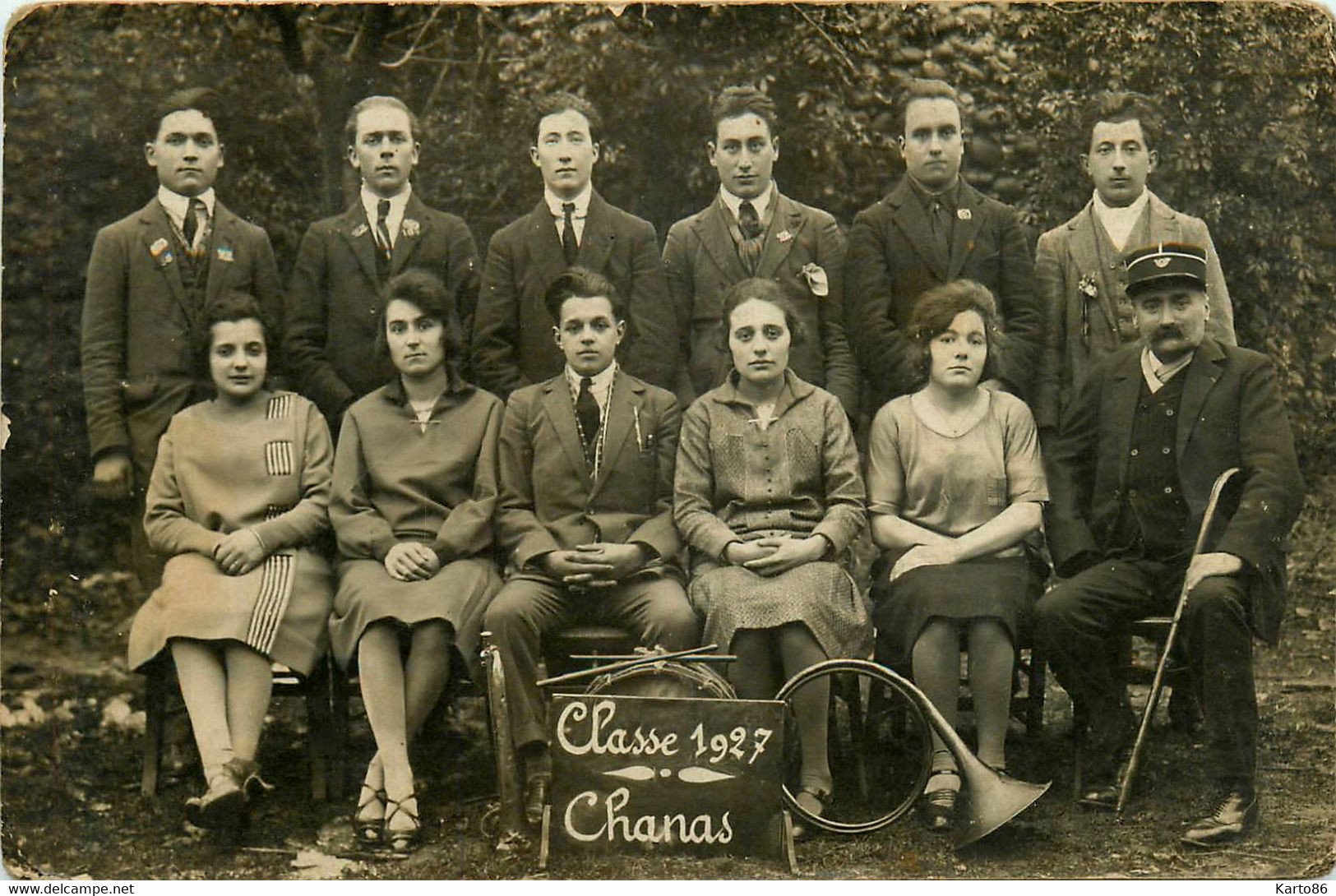 Chanas * Carte Photo * La Classe 1927 * Conscrit Groupe - Chanas