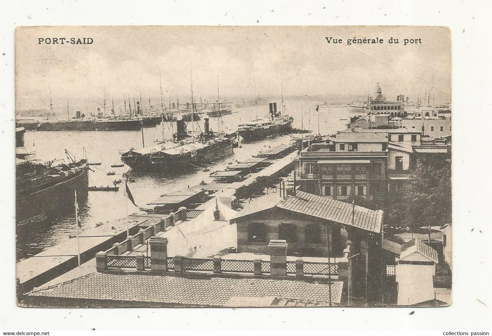 Oblitérations , 1909, PORT SAID , Egypt + SAIGON-CENTAL , Cochincine, Sur Carte Postale PORT-SAID , Le Port ,3 Scans - 1866-1914 Khédivat D'Égypte