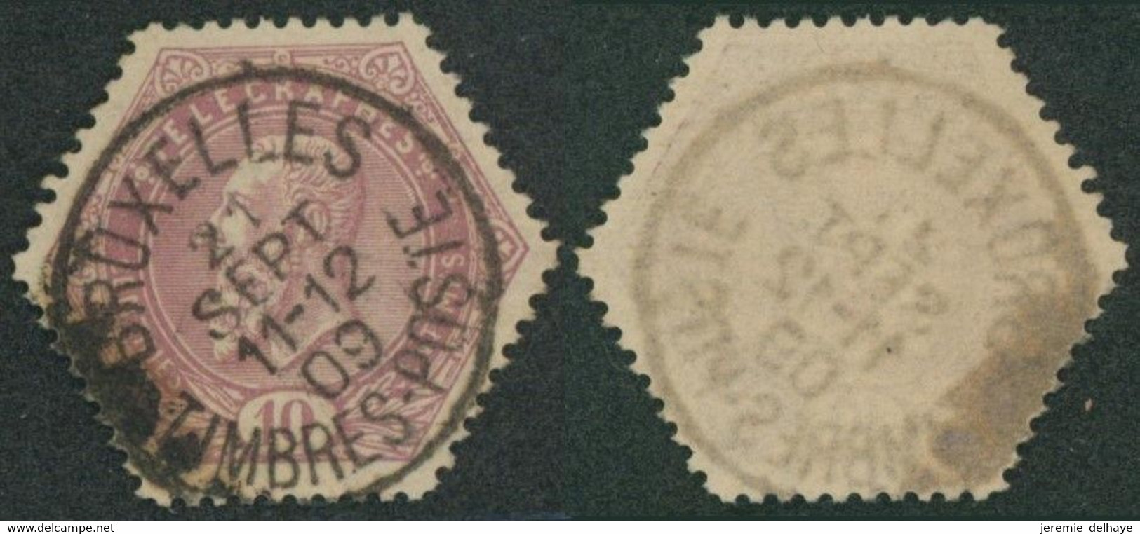 Télégraphe - TG11 Obl Simple Cercle "Bruxelles / Timbre-poste" (1909). Pas Courant, Rare. - Telegraafzegels [TG]