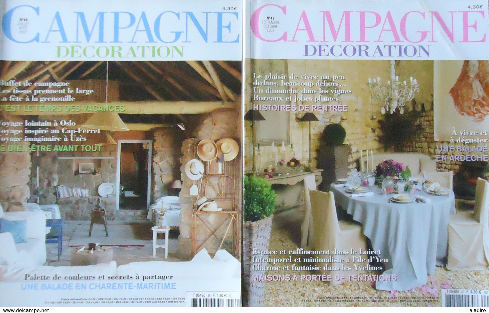 CAMPAGNE  DECORATION - LOT DE 18 revues -10 kilos d'idées géniales pour votre maison de campagne pour € 1.00 !!!