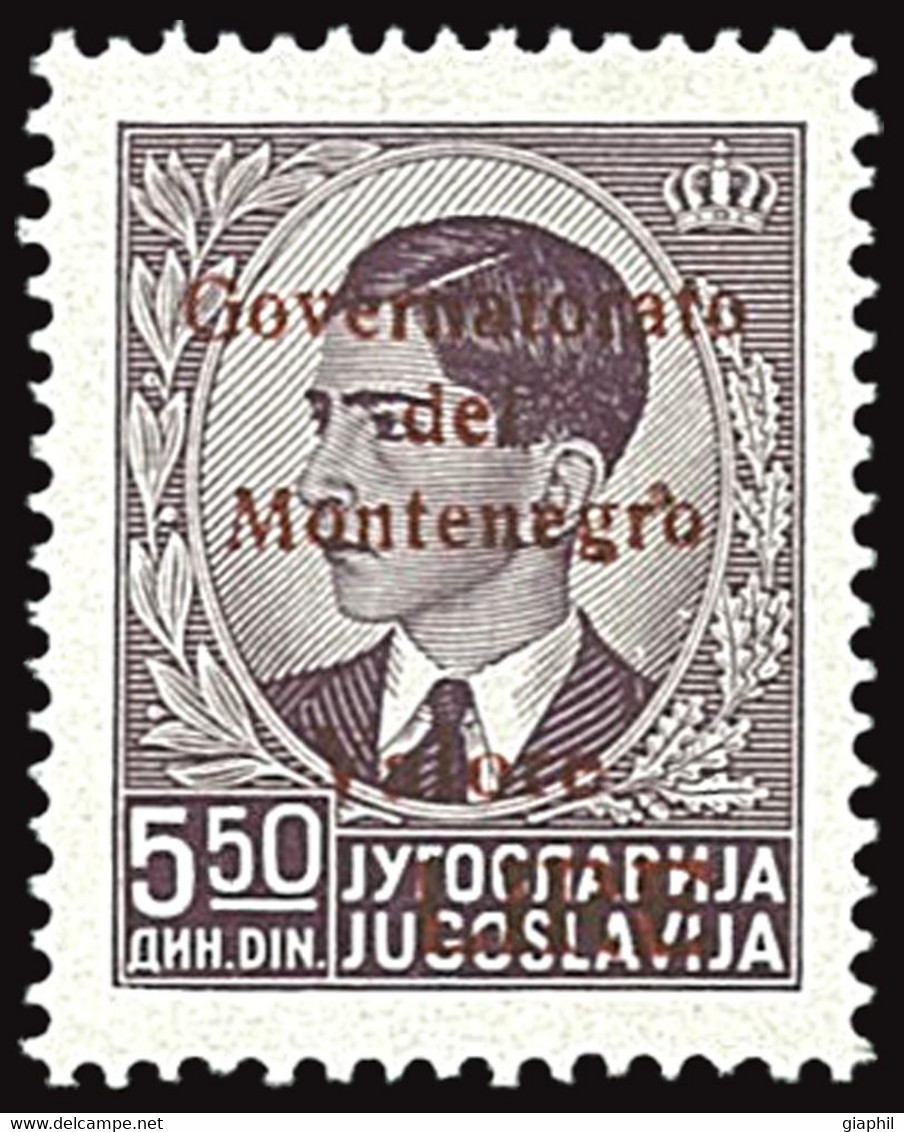 ITALY ITALIA MONTENEGRO 1942 5,50 LIRE (Sass. 55) NUOVO LINGUELLATO * OFFERTA!!! - Montenegro
