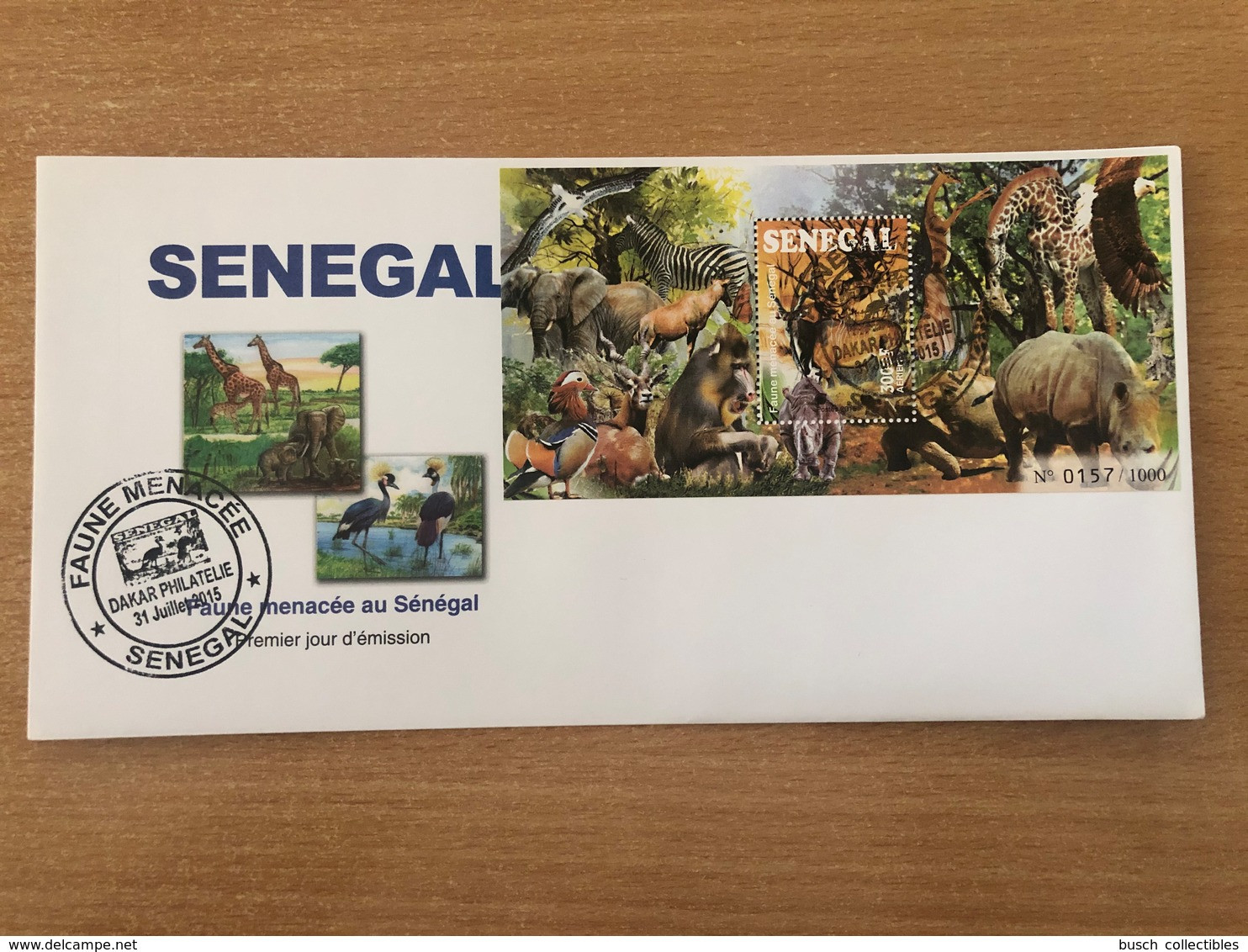 Sénégal 2015 FDC Mi. Bl. 109 Faune Menacée Du Sénégal Fauna Elefant Elephant Girafe Canard Duck Aigle Eagle Bird Oiseau - Autres & Non Classés