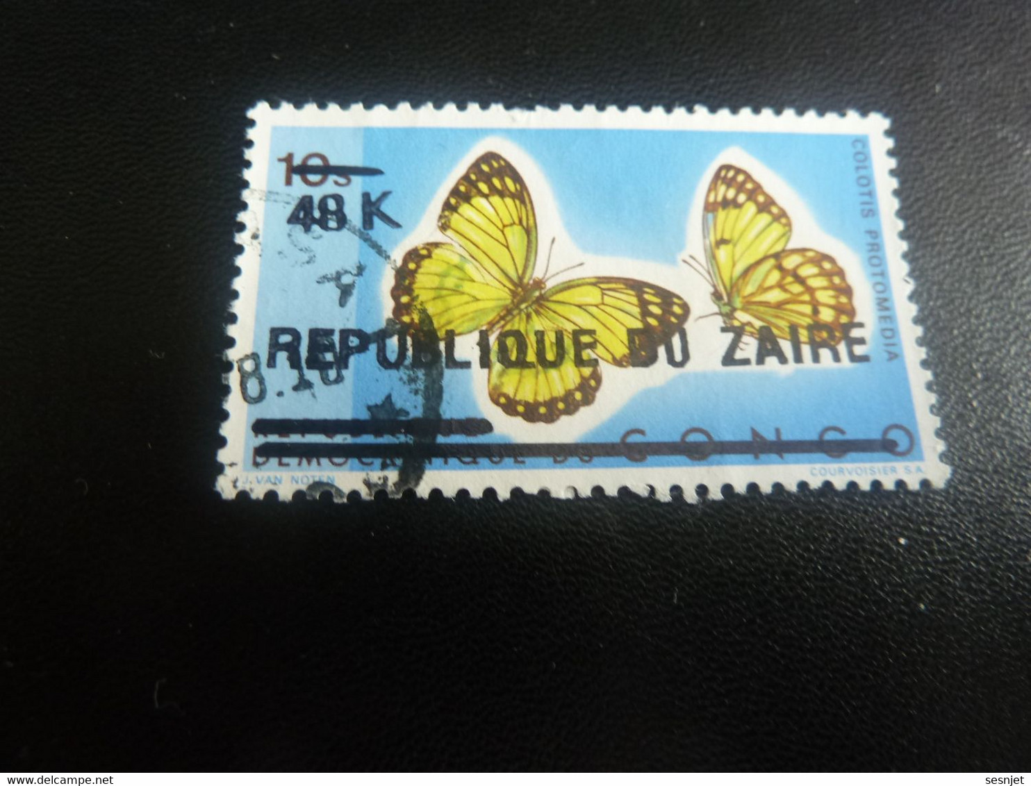 Zaire - Colotis Protomédia - Val 10 S Surchargé 48 K - Multicolore - Oblitéré - - Used Stamps