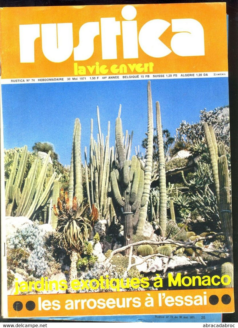 Rustica 74 - 30/05/71 - Jardins Exotiques A Monaco - Jardin Des Villes De France - Jardinería