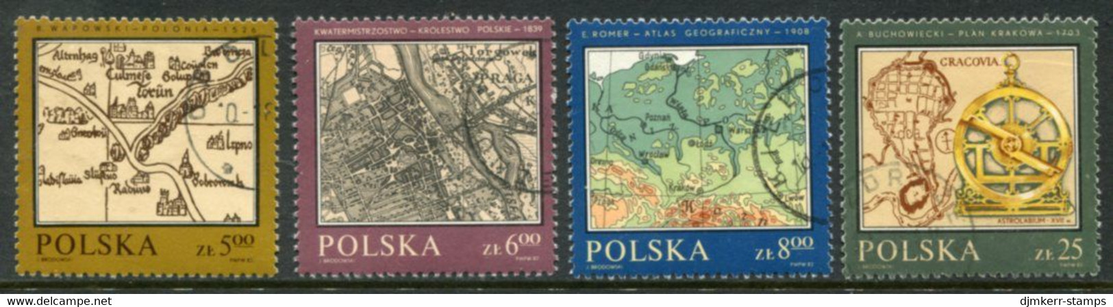 POLAND 1982 Historic Maps Used.  Michel 2844-47 - Used Stamps