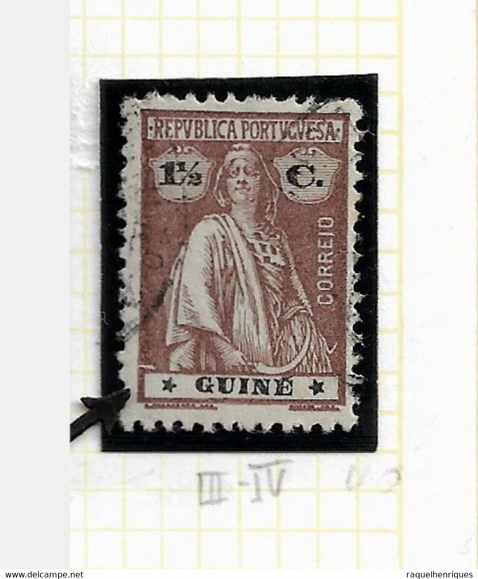PORTUGUESE GUINEA STAMP - 1914 (1921-2) CERES PERF:12x11½ P.LISO STARS(III-IV) Md#146 USED CLICHE VAR. (LGNE#47) - Portuguese Guinea