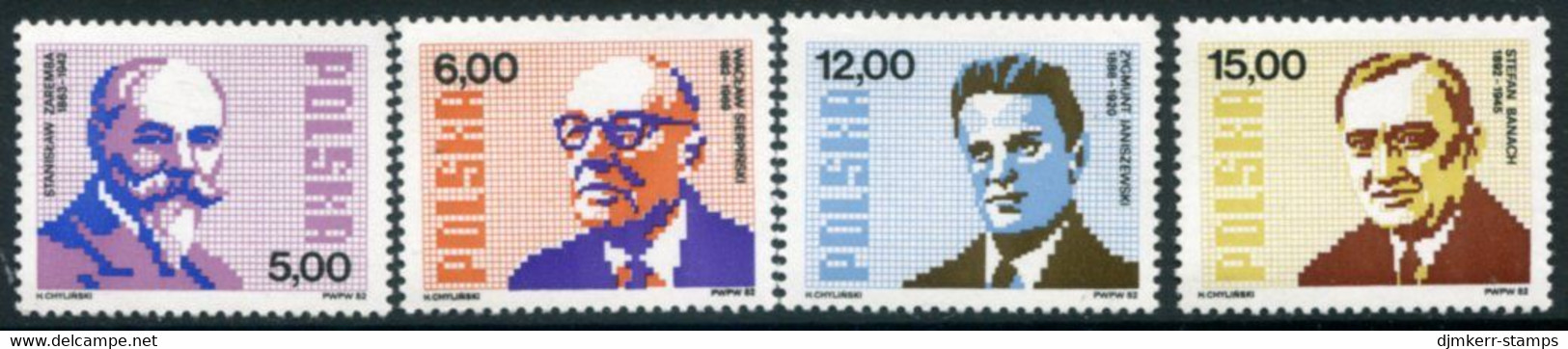 POLAND 1982 Mathematicians MNH / **.  Michel 2836-39 - Ongebruikt