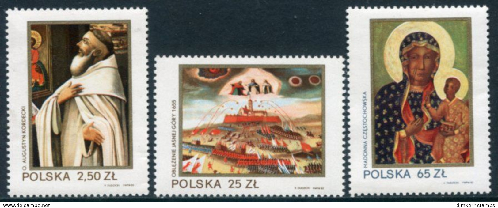 POLAND 1982 Black Madonna Ikon MNH / **.  Michel 2818-20 - Unused Stamps