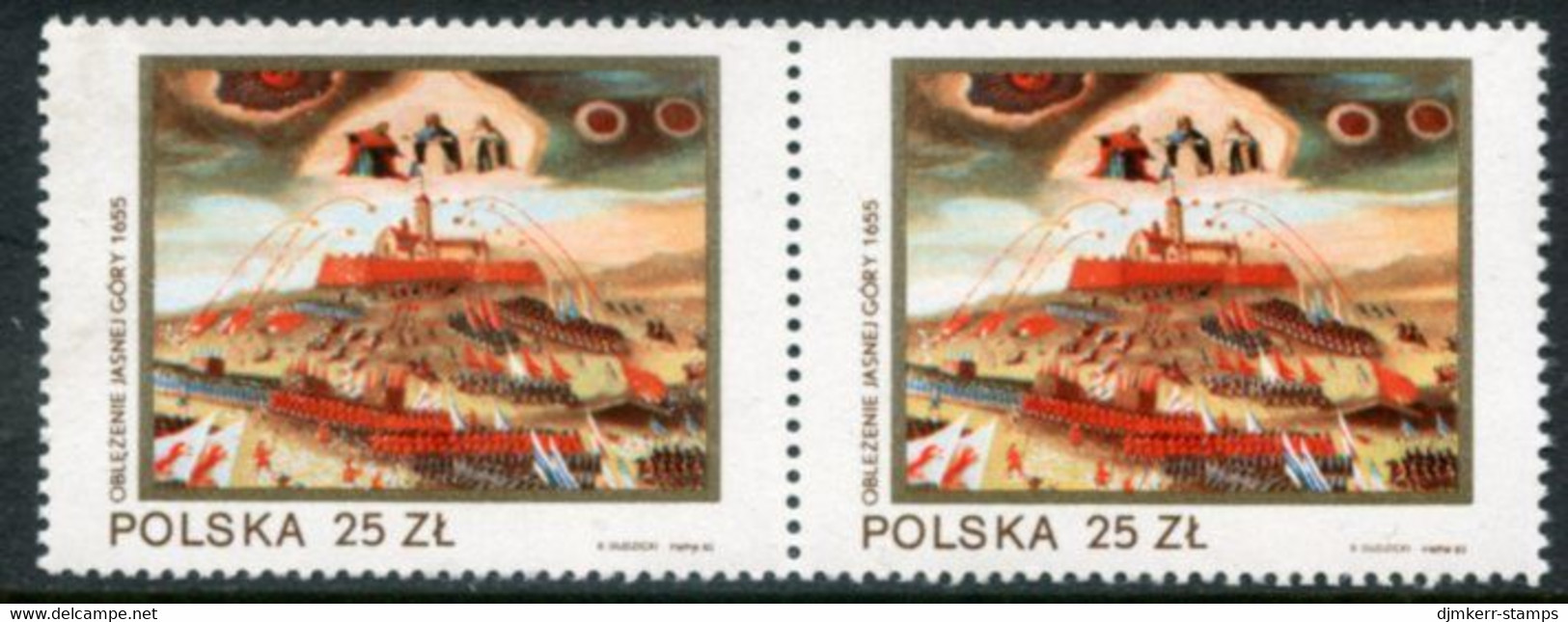 POLAND 1982 Black Madonna Ikon Variety In Pair With Normal MNH / **.  Michel 2819 I; Fischer 2671 B1 - Nuovi