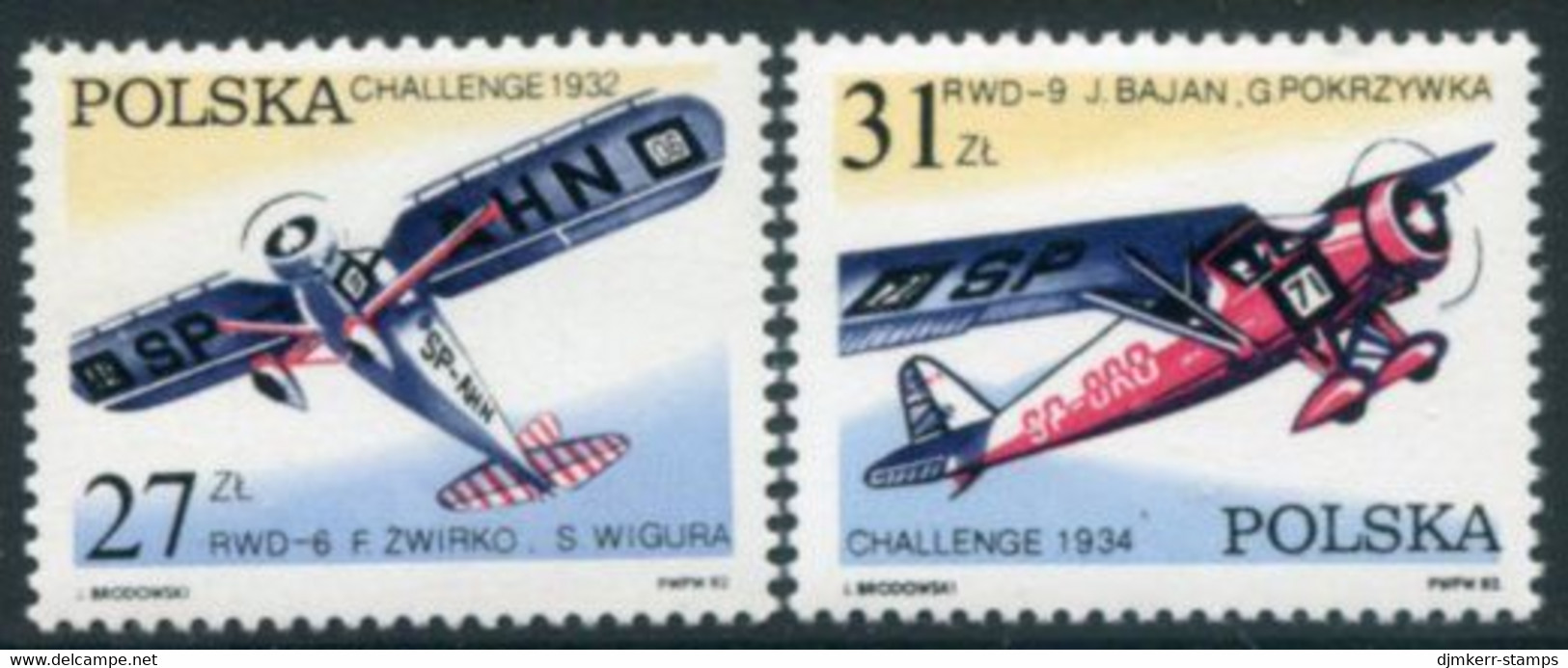 POLAND 1982 50th Anniversary Of Challenge Flight MNH / **.  Michel 2806-07 - Ongebruikt