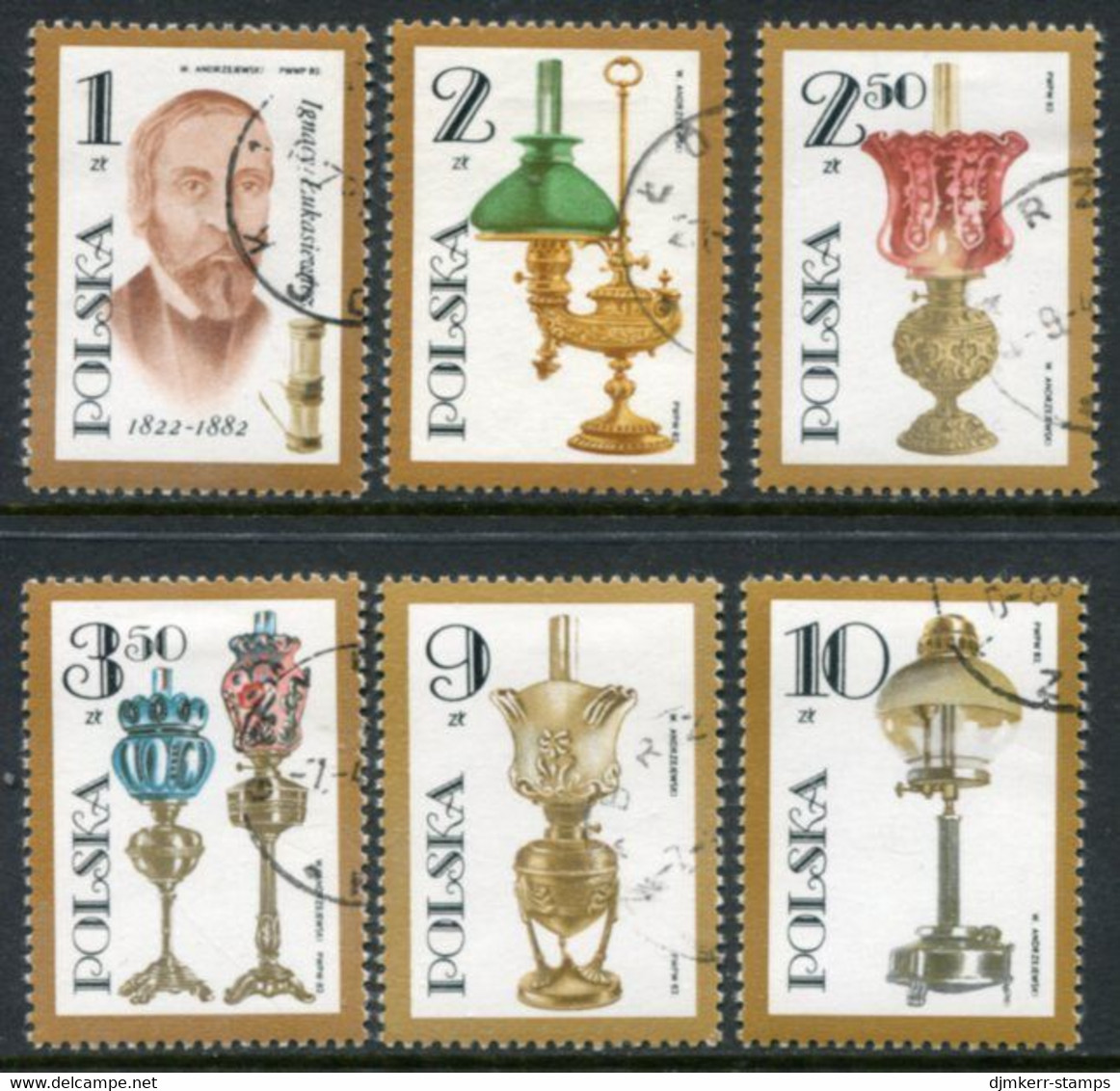 POLAND 1982 Lukasiewicz Centenary: Oil Lamps Used.  Michel 2799-804 - Used Stamps