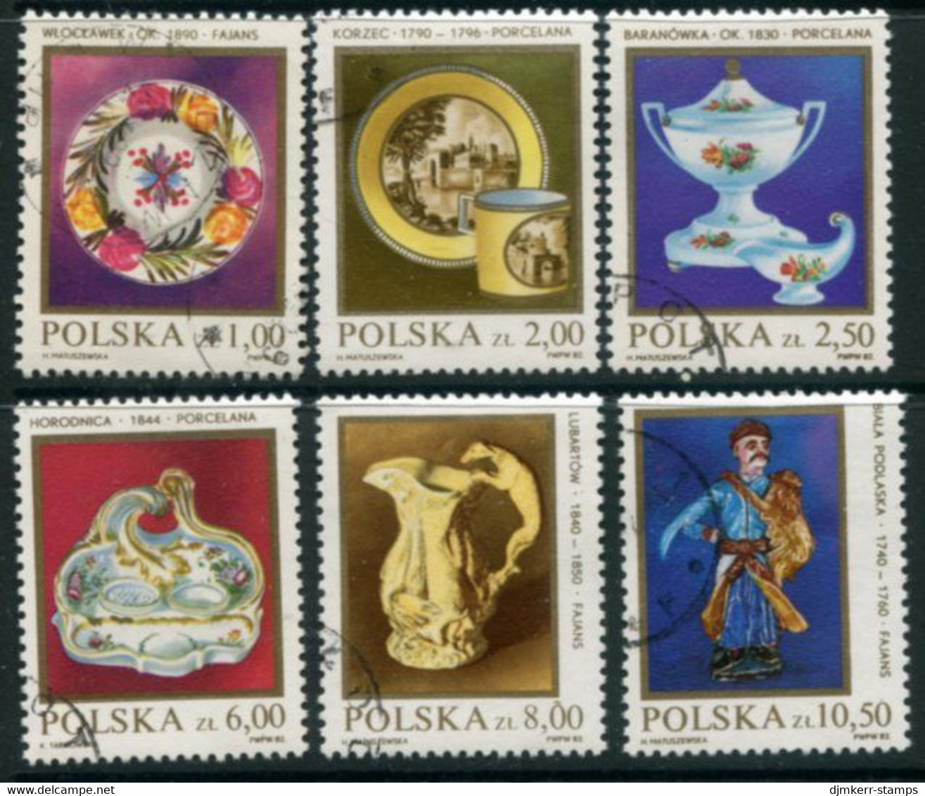POLAND 1982 Porcelain II Used.  Michel 2793-98 - Used Stamps
