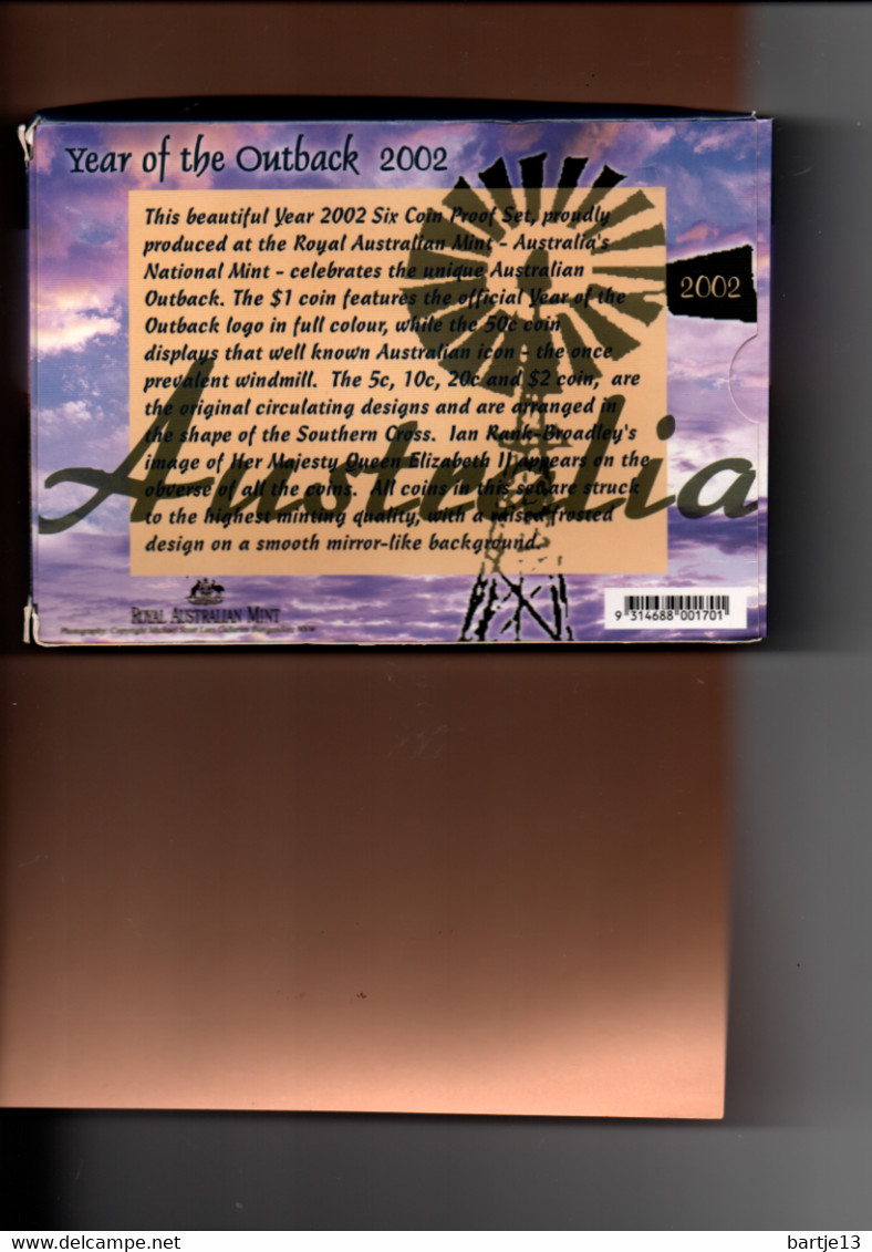 AUSTRALIE YEAR OF THE OUTBACK PROOFSET 2002 KRAUSE PS119 - Ongebruikte Sets & Proefsets