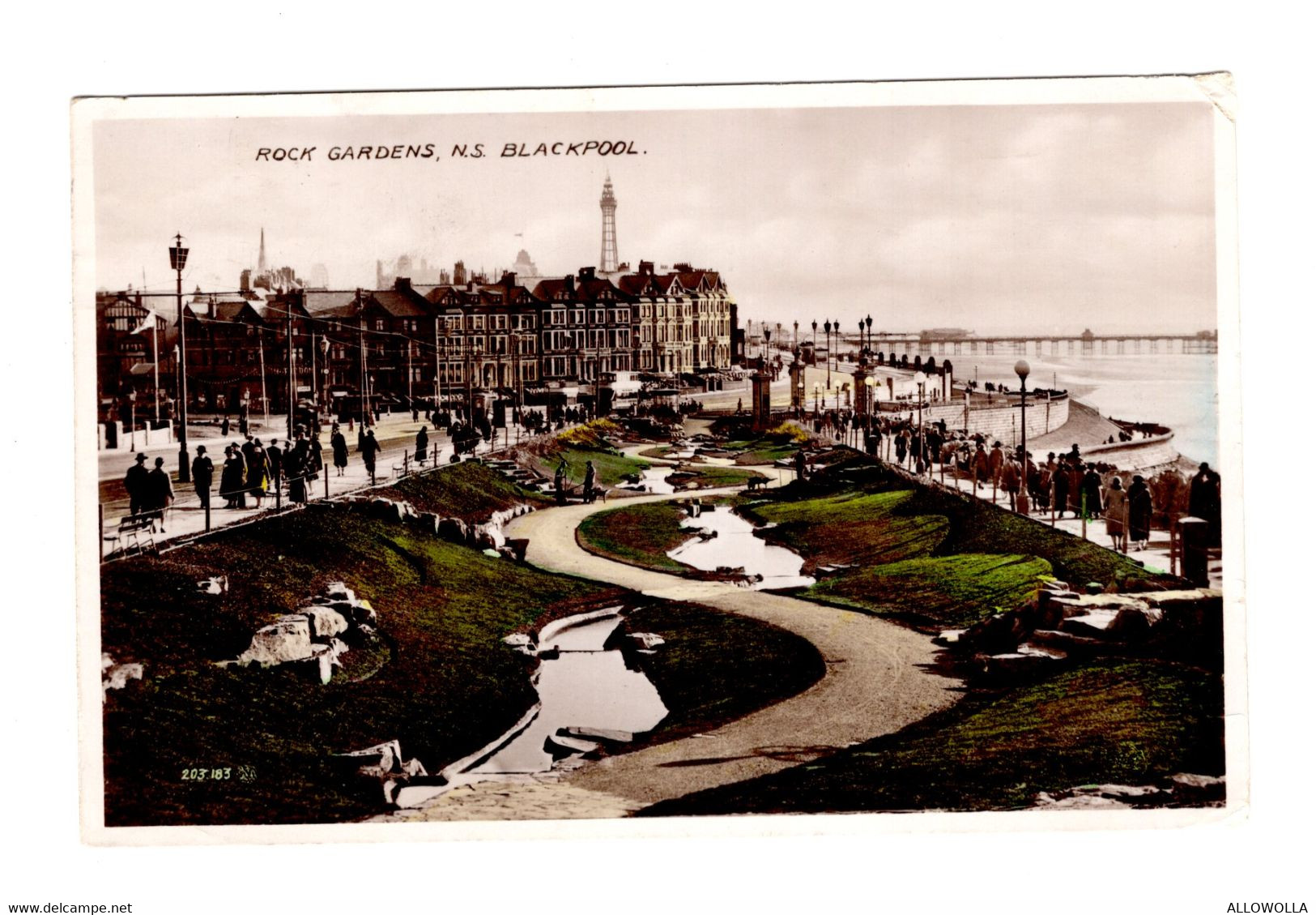 13399 " ROCK GARDENS N.S. BLCKPOOL " ANIMATA-VERA FOTO-CARTOLINA POST. SPED. 1937 - Blackpool