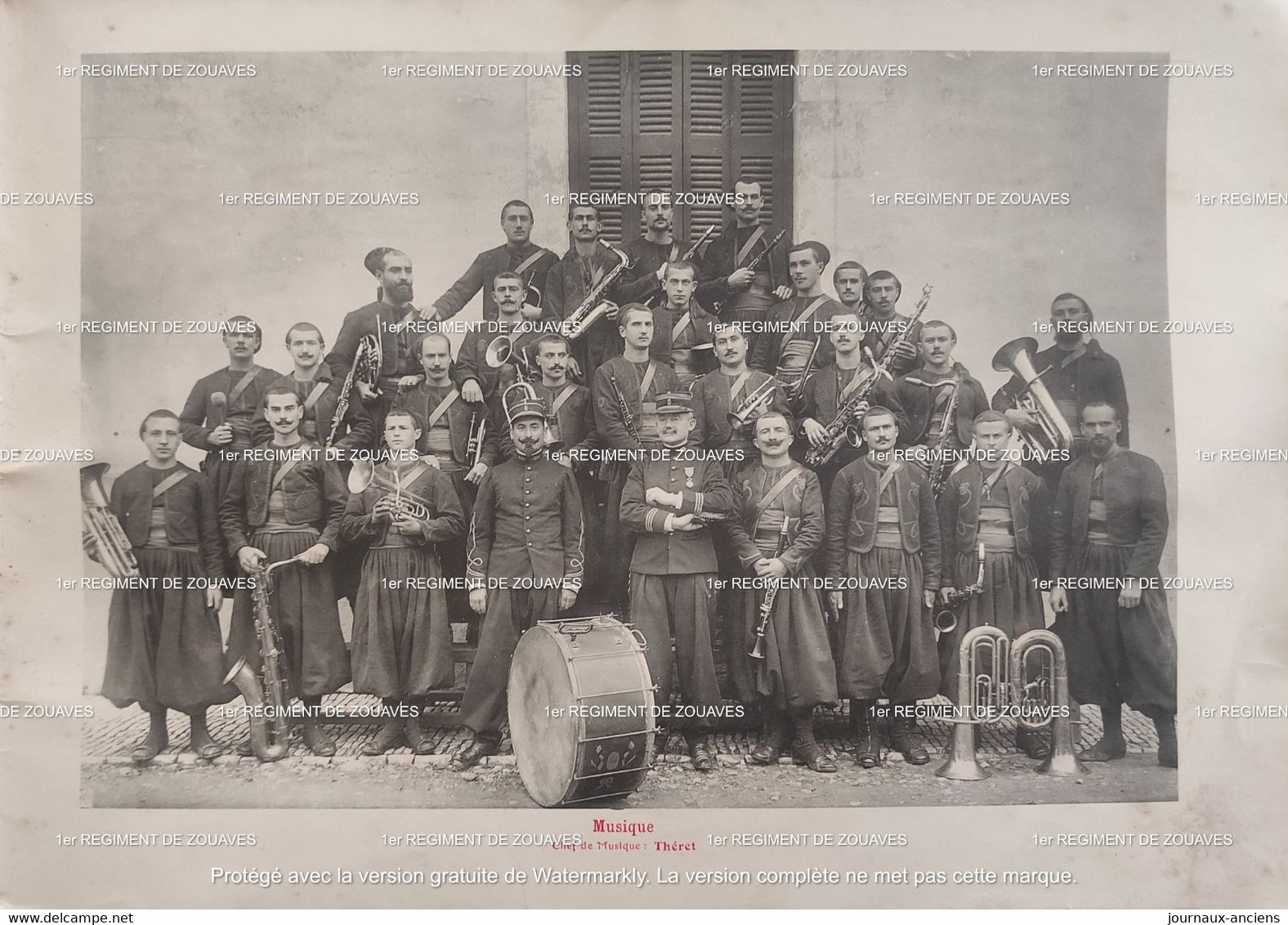 1908 - 1er REGIMENT DE ZOUAVES - ALGER FORT NATIONAL COLEA - CONSTANTINE - SÉBASTOPOL - MELEGNANO - PUELBA