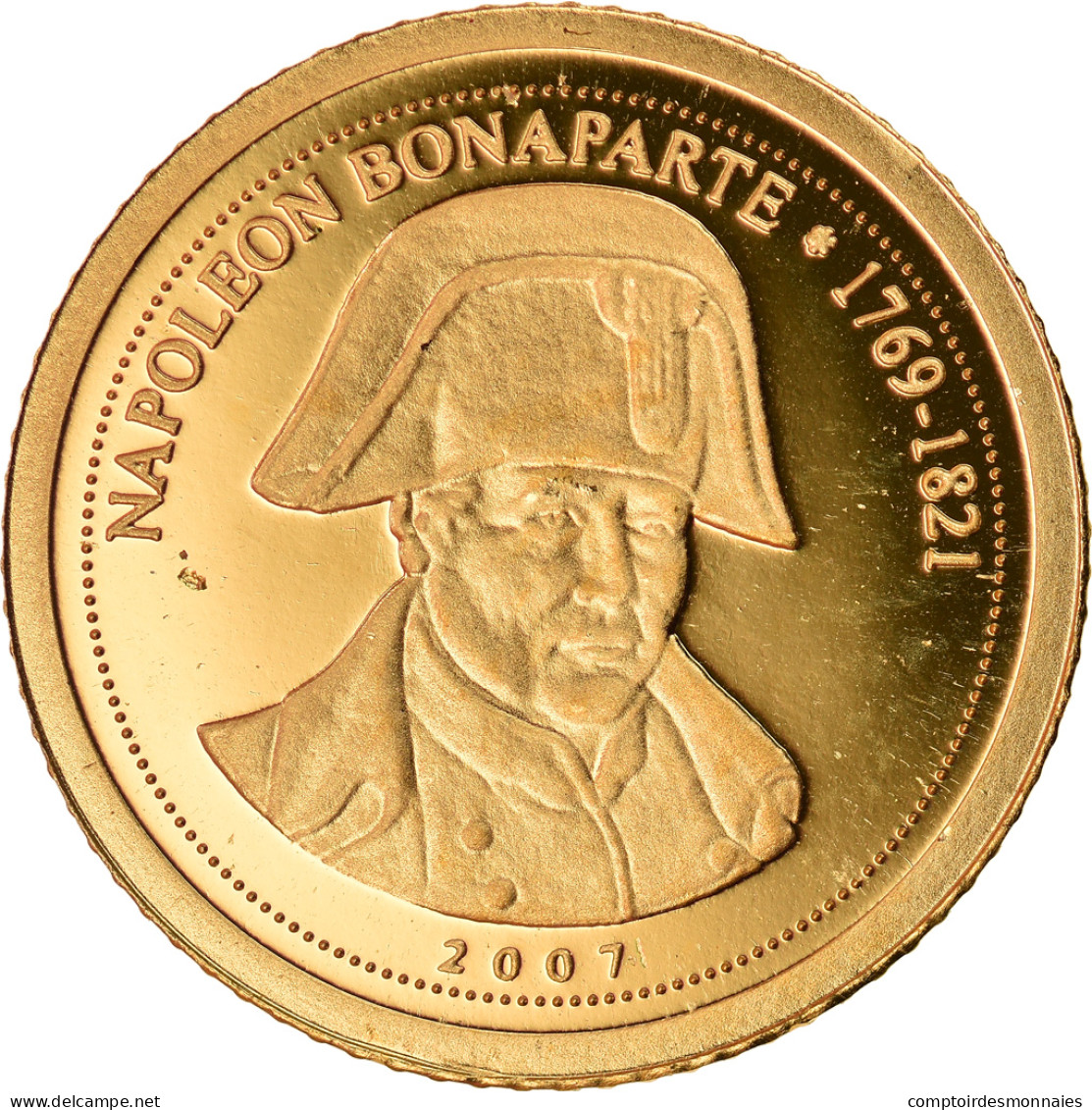 Monnaie, Congo, Napoléon Bonaparte, 1500 Francs CFA, 2007, FDC, Or - Congo (République Démocratique 1998)