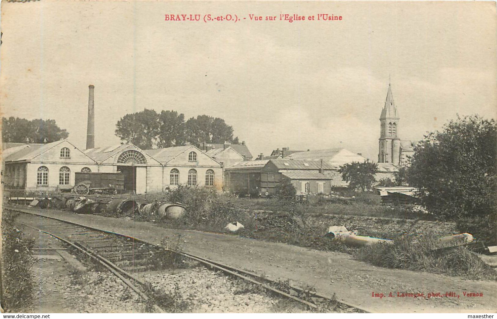 BRAY LU Vue Sur L'église Et L'usine - Bray-et-Lû