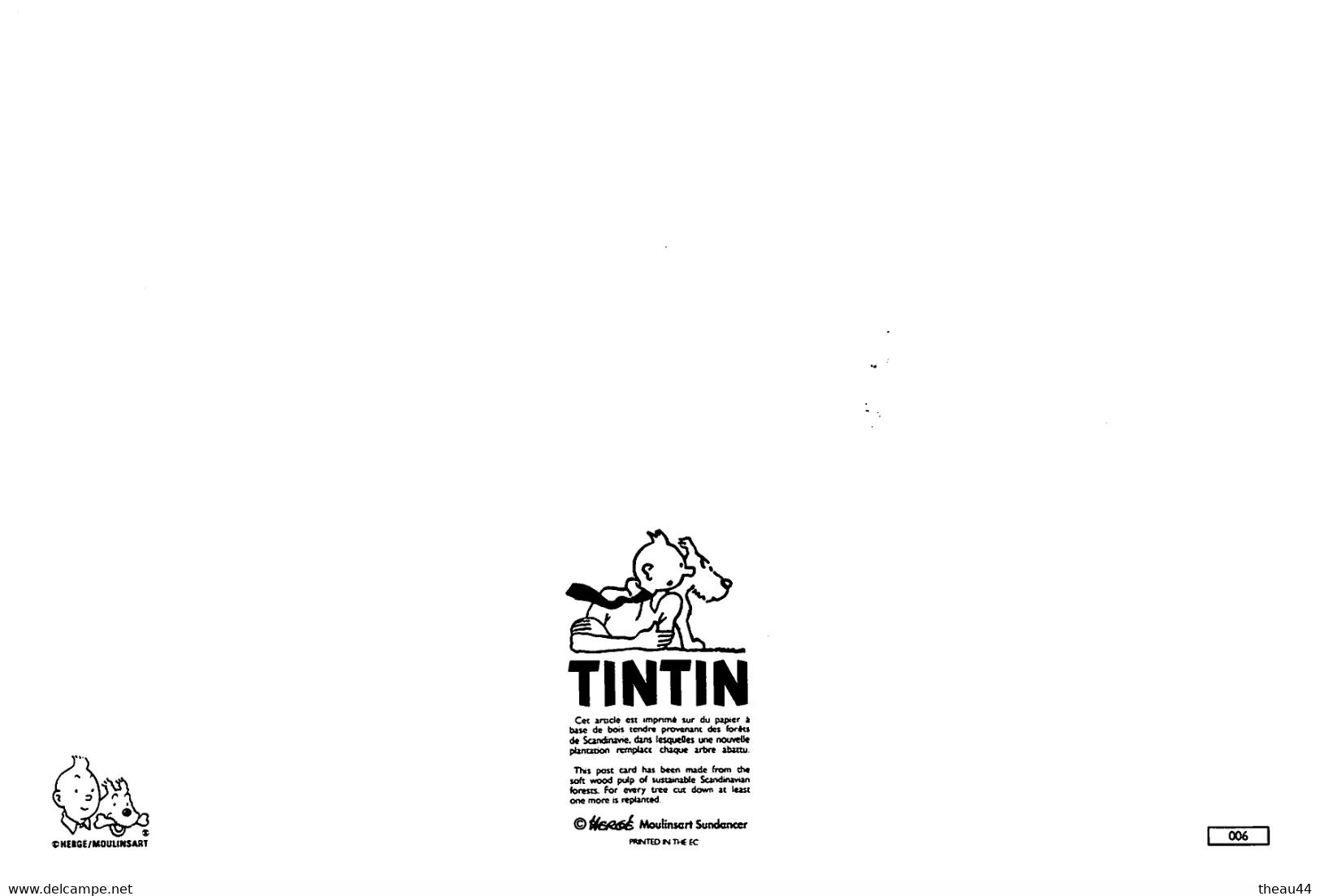 ¤¤  -   Lot De 4 Cartes De L'Illustrateur " HERGE "  -  TINTIN, MILOU, Capitaine HADDOCK   -  ¤¤ - Hergé