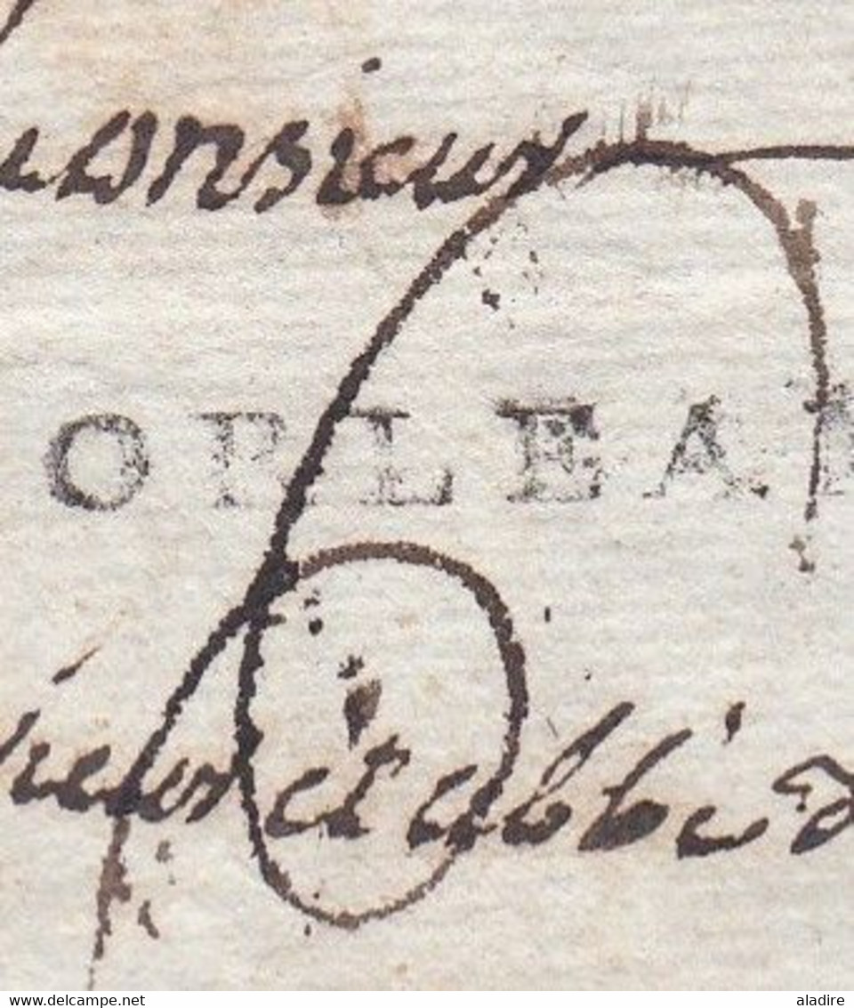 1778 - Marque Postale ORLEANS  32x4mm Sur Lettre Pliée Avec Correspondance Familiale Vers  Paris - Taxe 6 - 1701-1800: Precursori XVIII