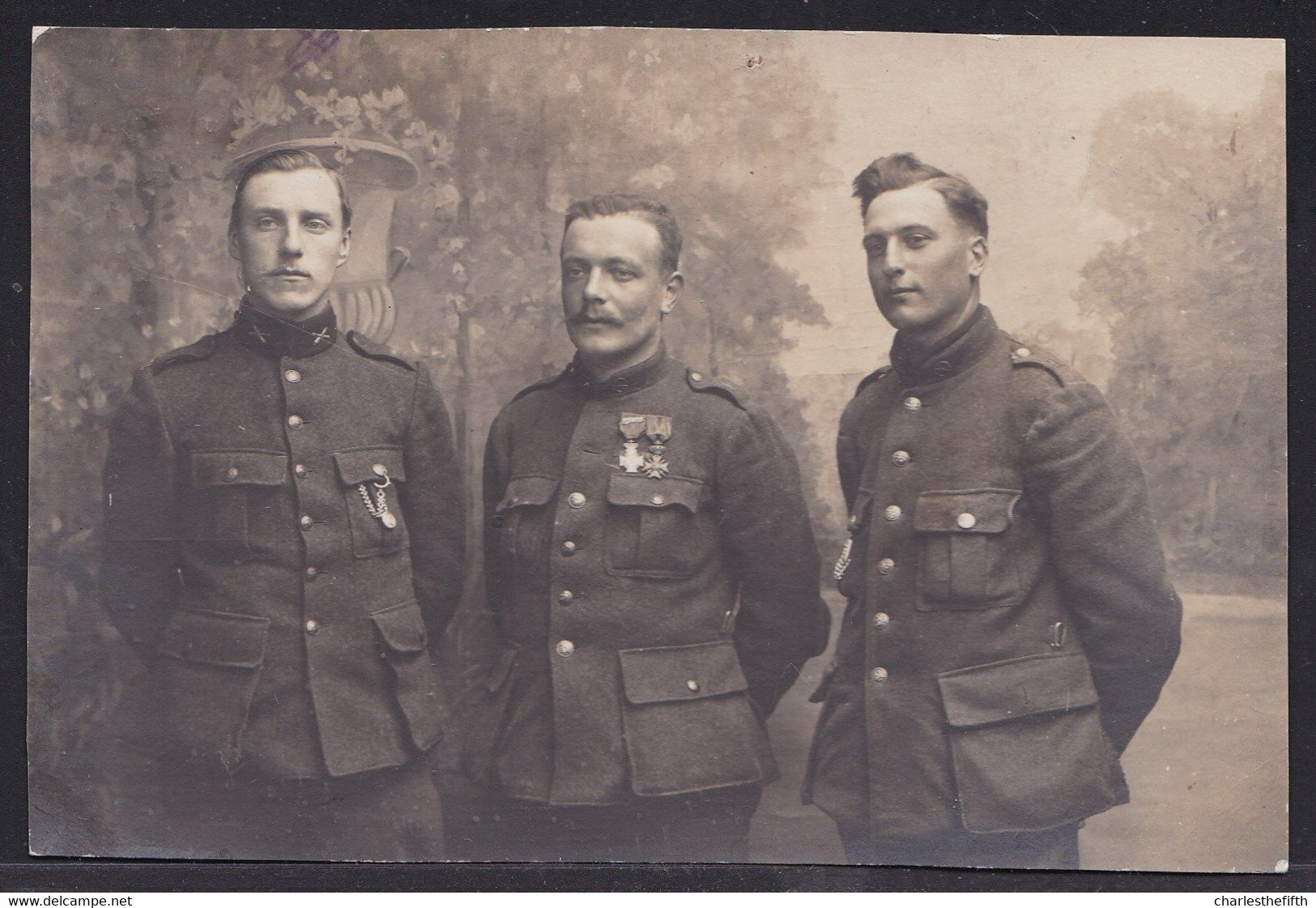 PHOTO MONTEE - 3 SOLDATS ARMEE BELGE - Monsieur à Gauche Blanckaert Jerome - Alte (vor 1900)