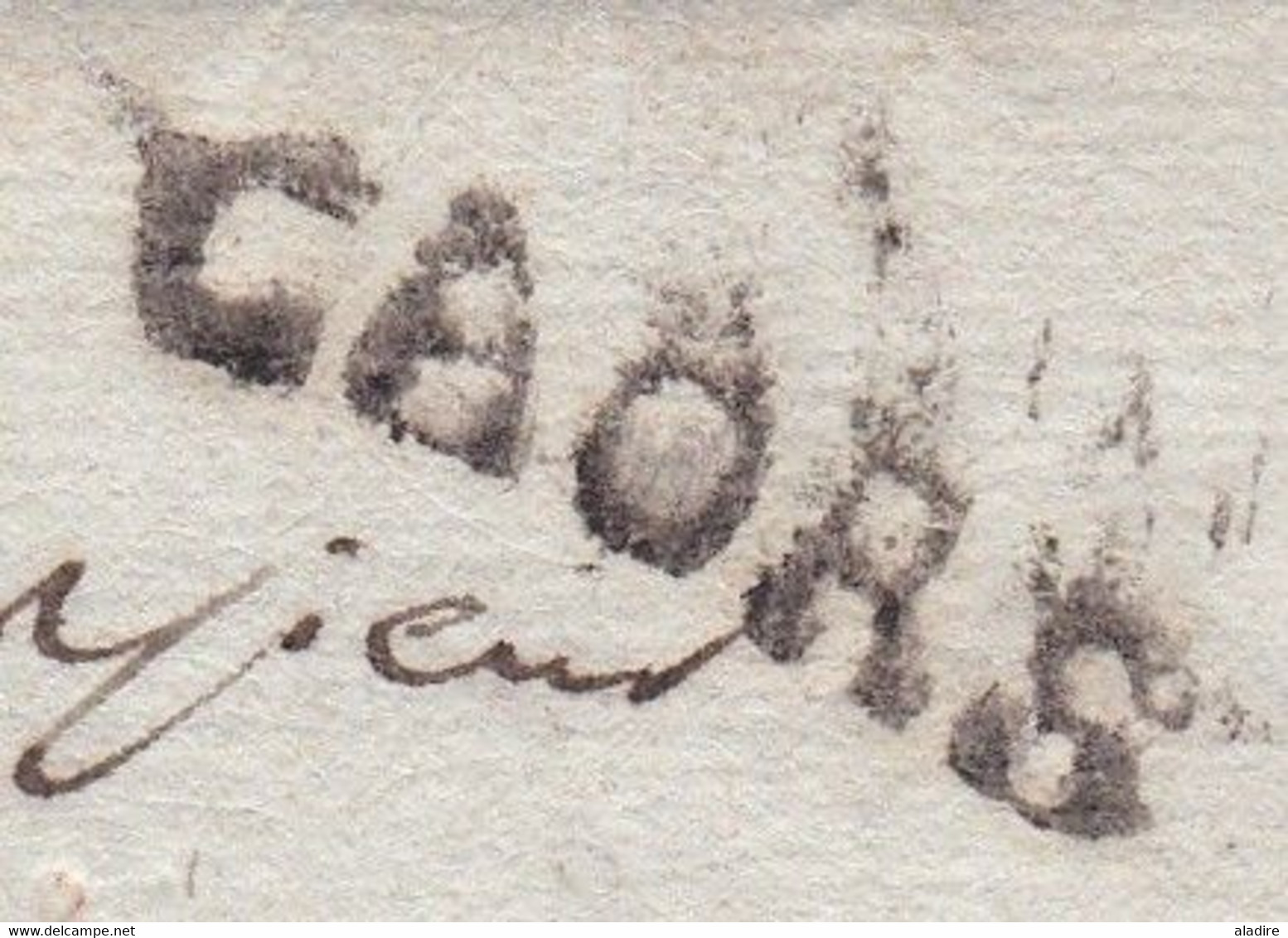 1781 - Marque Postale CAORS  31x6mm Sur Enveloppe Sans Correspondance De Cahors Vers  Villefranche De Rouergue - Taxe 4 - 1701-1800: Precursors XVIII