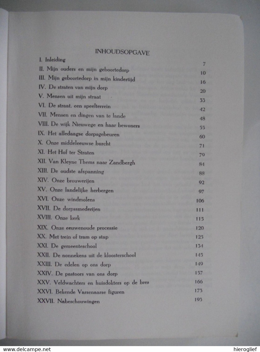 HERINNERINGEN AAN HET OUDE VARSENARE Door André Franchoo IN DE SCHADUW VAN EEN DORPSTOREN Franck Brugge - Histoire