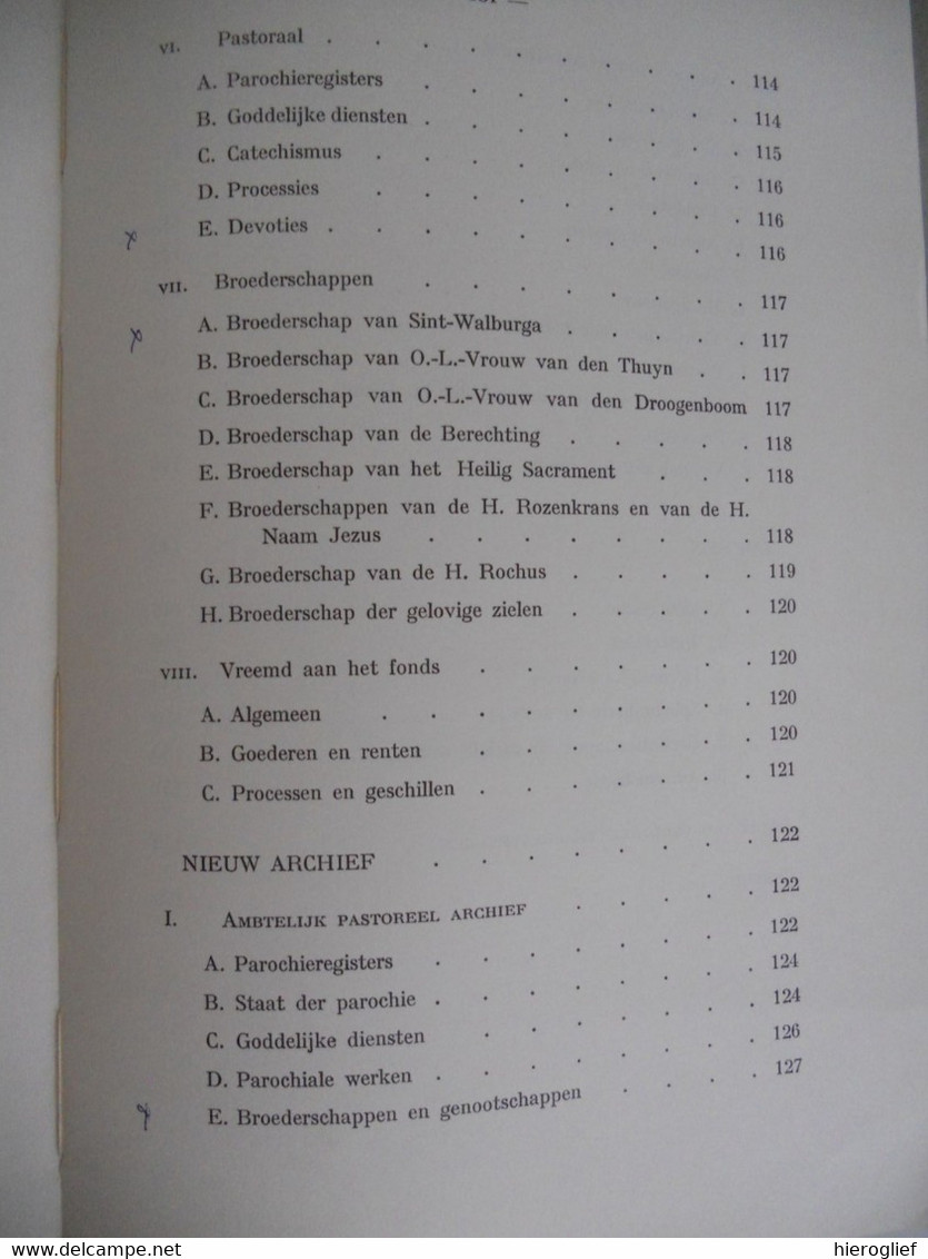 inventaris vh ARCHIEF der KERKFABRIEK van SINT-WALBURGA kerk te BRUGGE XIIIde - XXste eeuw door W. Rombauts