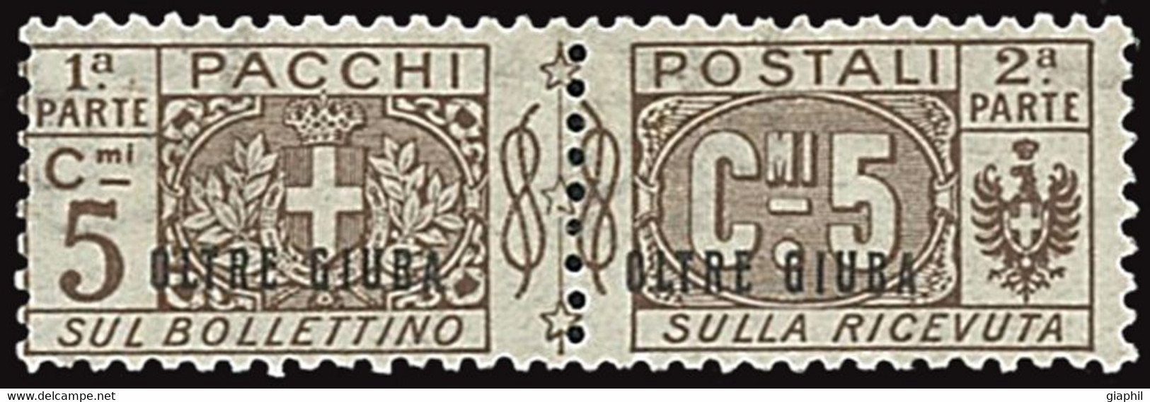 ITALY ITALIA OLTRE GIUBA 1925 PACCHI POSTALI 5 CENT. (Sass. 1) NUOVO MNH ** OFFERTA! - Oltre Giuba