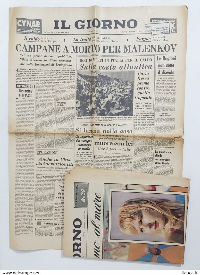 36333 Il Giorno A.II N.161 1957 - Krusciov E PCI - Malenkov - Bellezze Al Mare - Mode