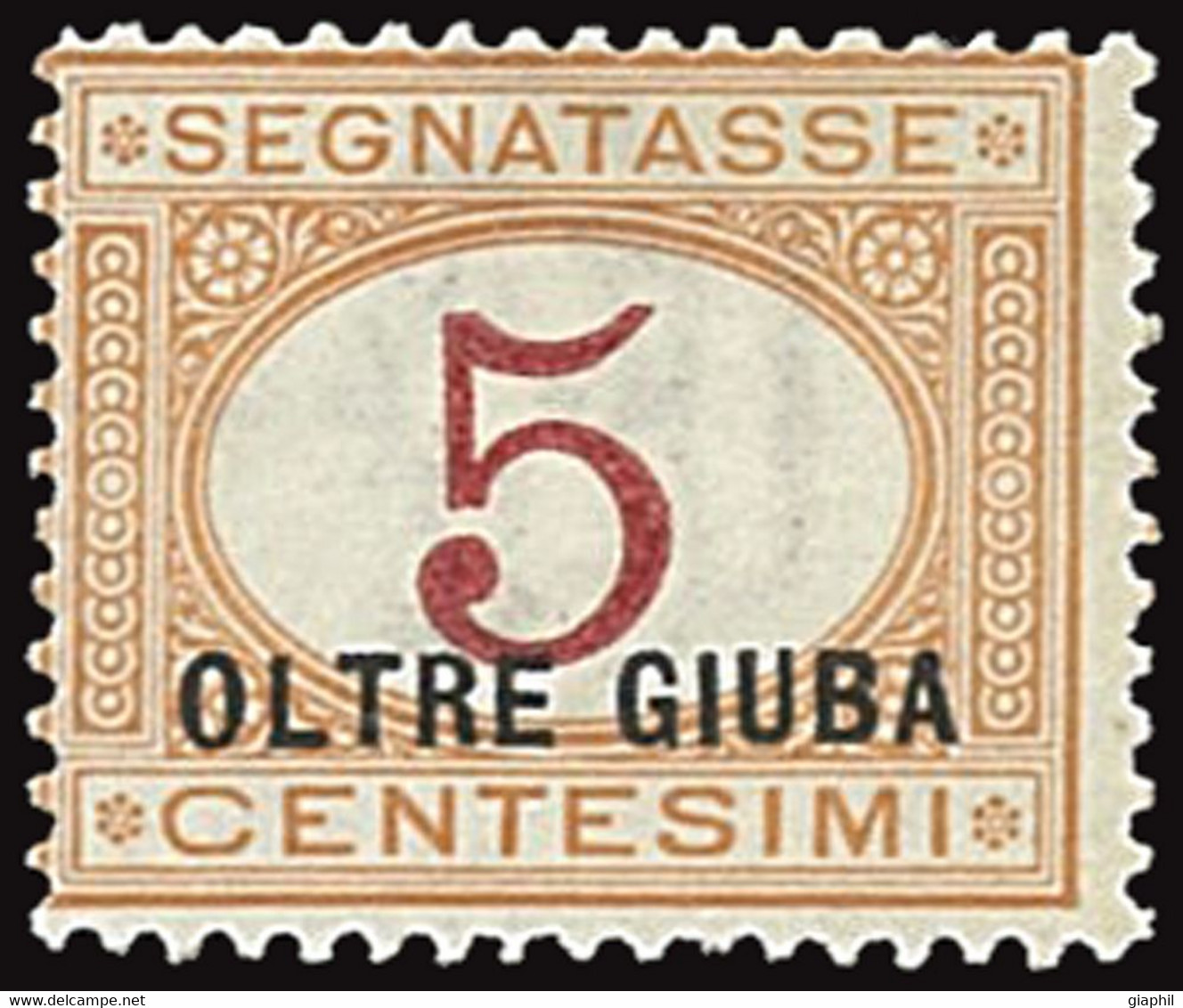 ITALY ITALIA OLTRE GIUBA 1925 SEGNATASSE 5 CENT. (Sass. 1) NUOVO MNH ** OFFERTA! - Oltre Giuba