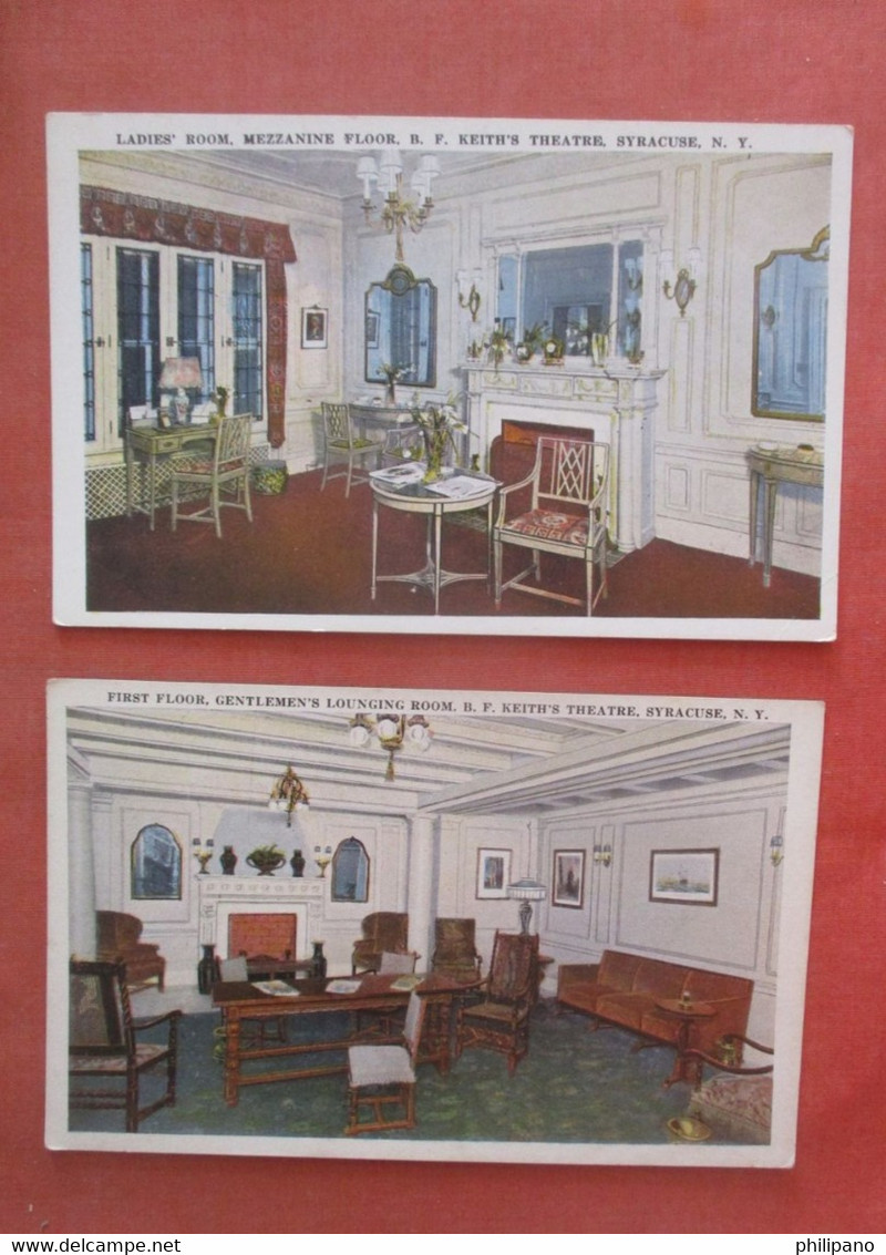 Lot Of 2 Cards-- Keith's Theatre   Ladies Room & Gentlemen's Lounge   Syracuse   New York  Ref 5095 - Syracuse