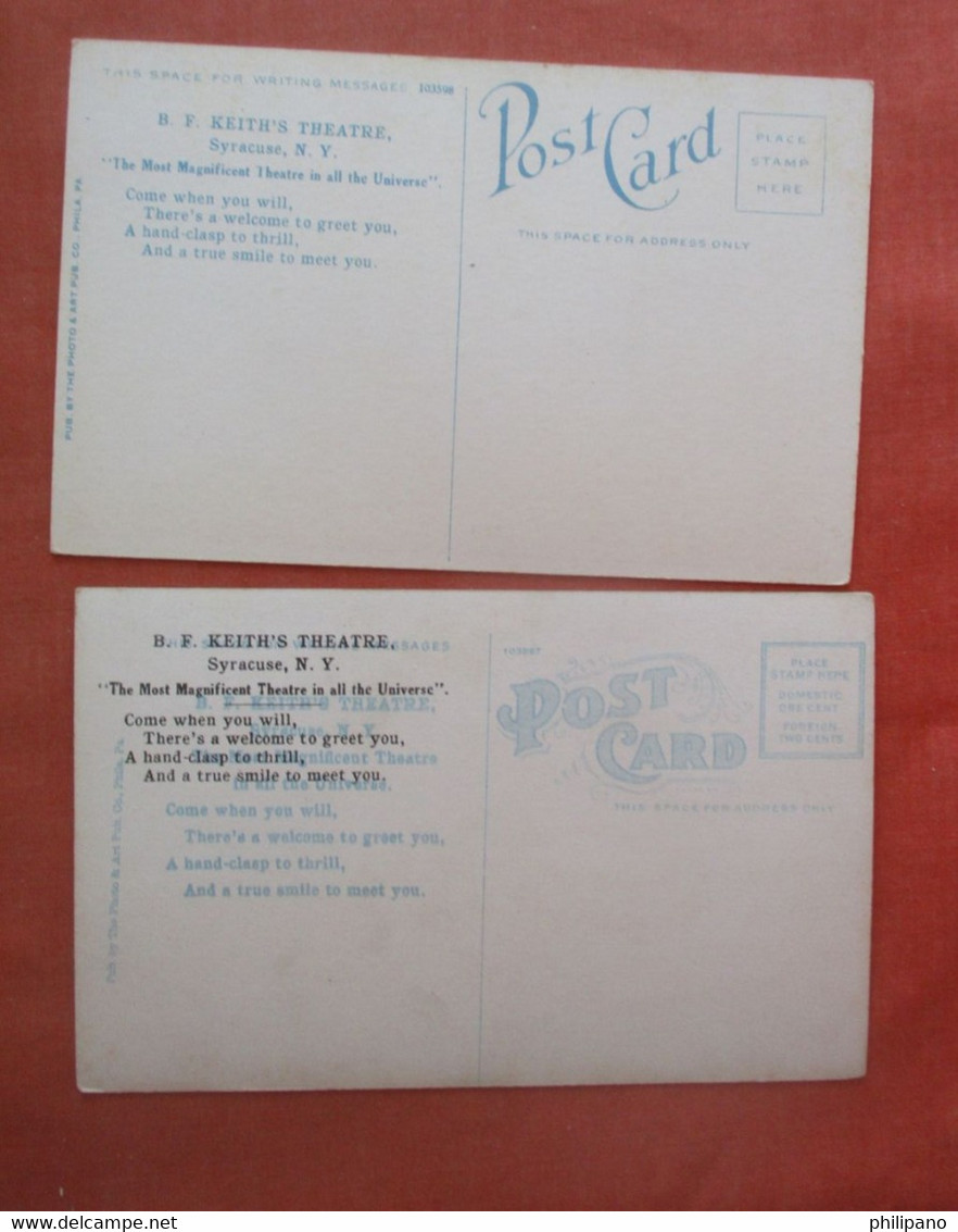 Lot Of 2 Cards-- Keith's Theatre   Ladies Room & Gentlemen's Lounge   Syracuse   New York  Ref 5095 - Syracuse