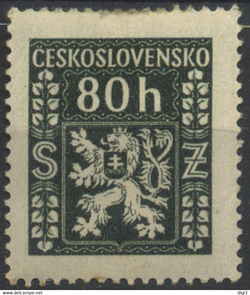 Tchécoslovaquie, 1947, Service, Emblème De L'État, 80 H, MH* - Official Stamps