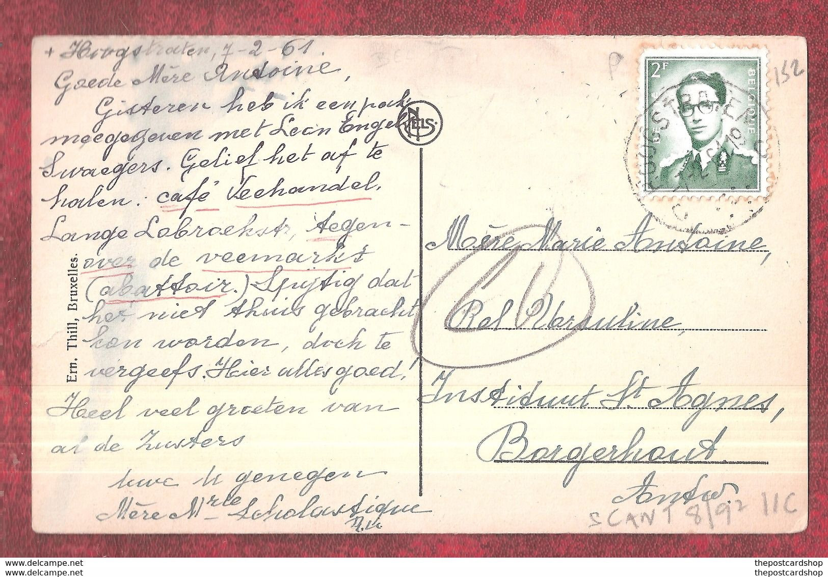 GOOD POSTMARK 1961 ? & STAMP -BELGIQUE - NAMUR - BEAURAING - La Grotte - Beauraing