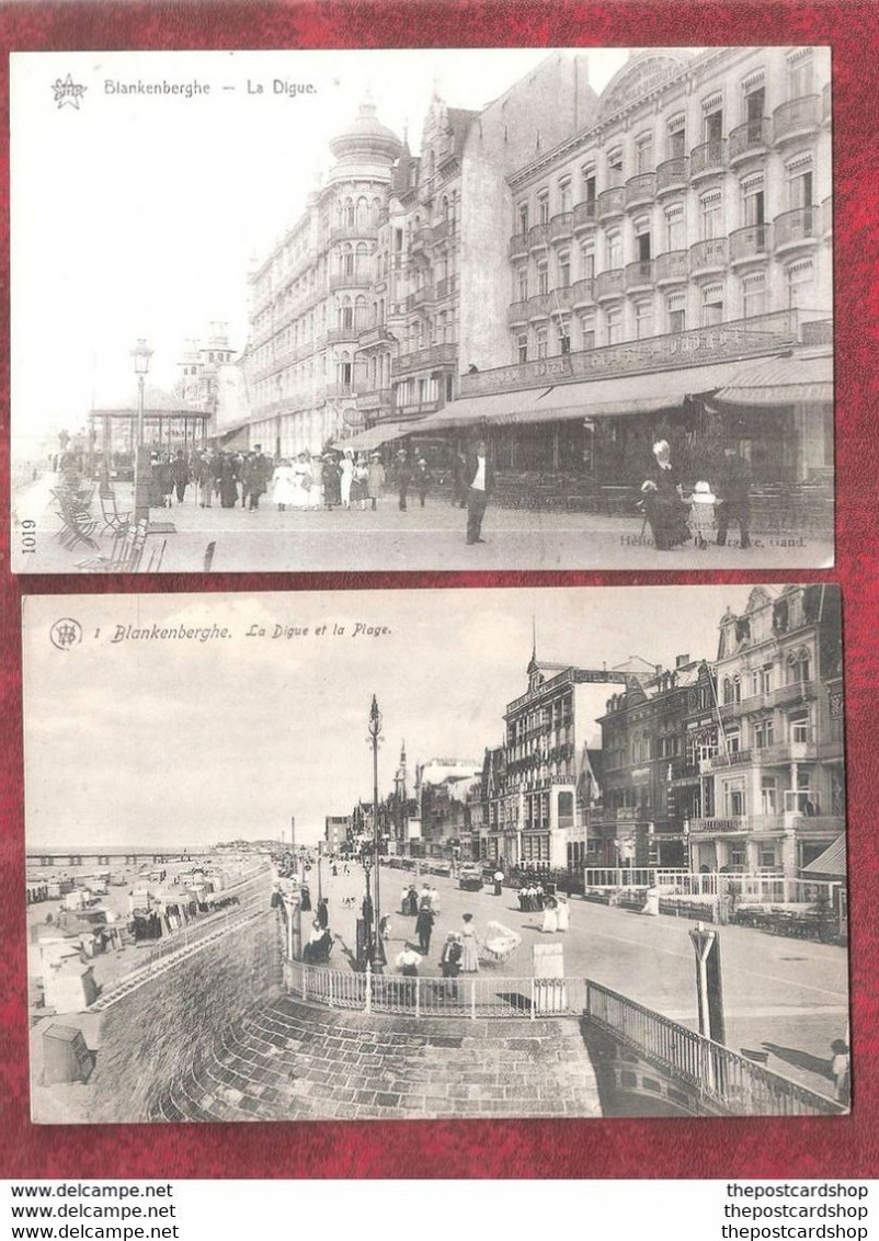 Two Blankenberge Postcards  LA DIGE & LA DIGUE ET LA PLAGE BOTH UNUSED - Blankenberge