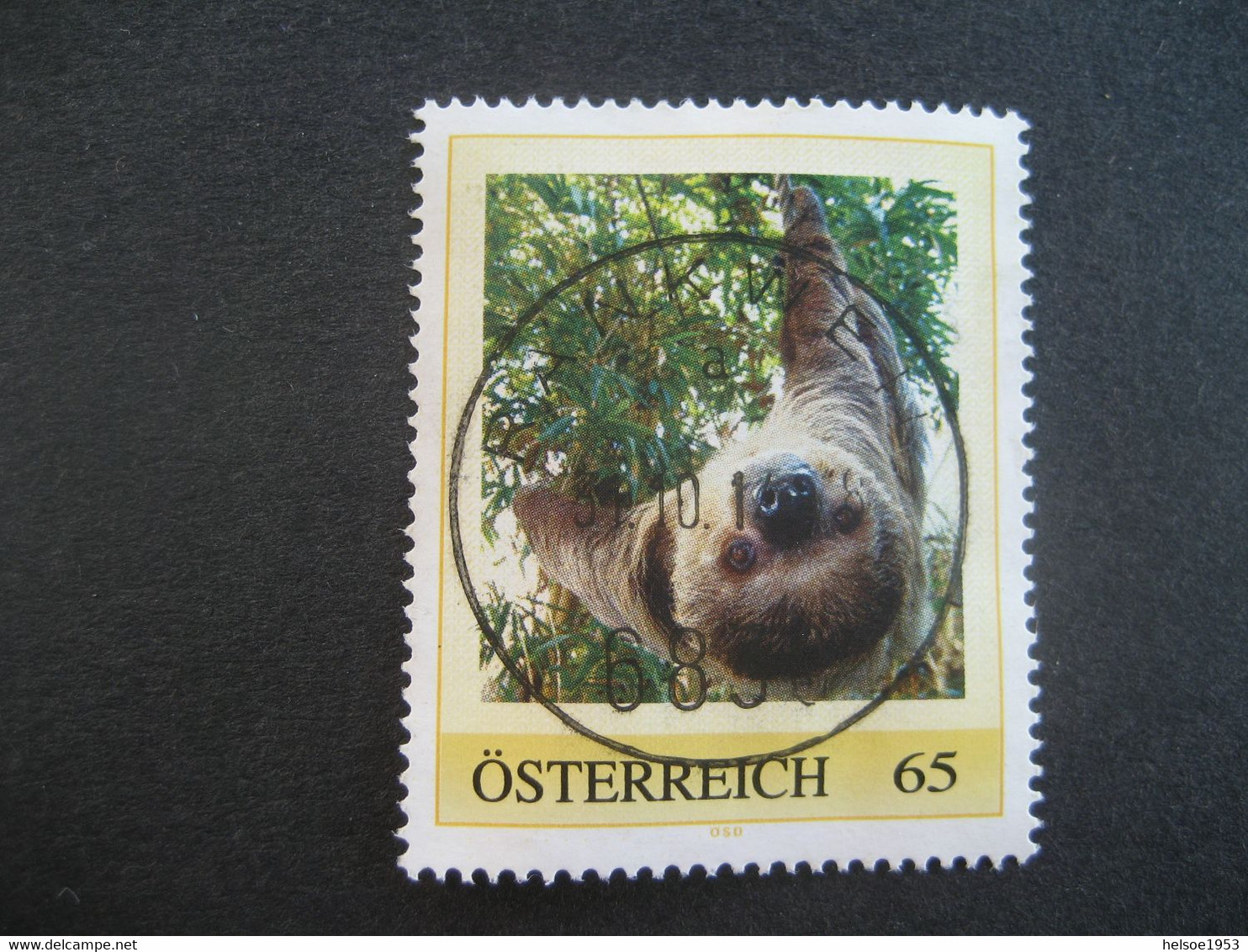 Österreich Pers.BM- Faultier Gebraucht Mit Stempel Rankweil - Personalisierte Briefmarken