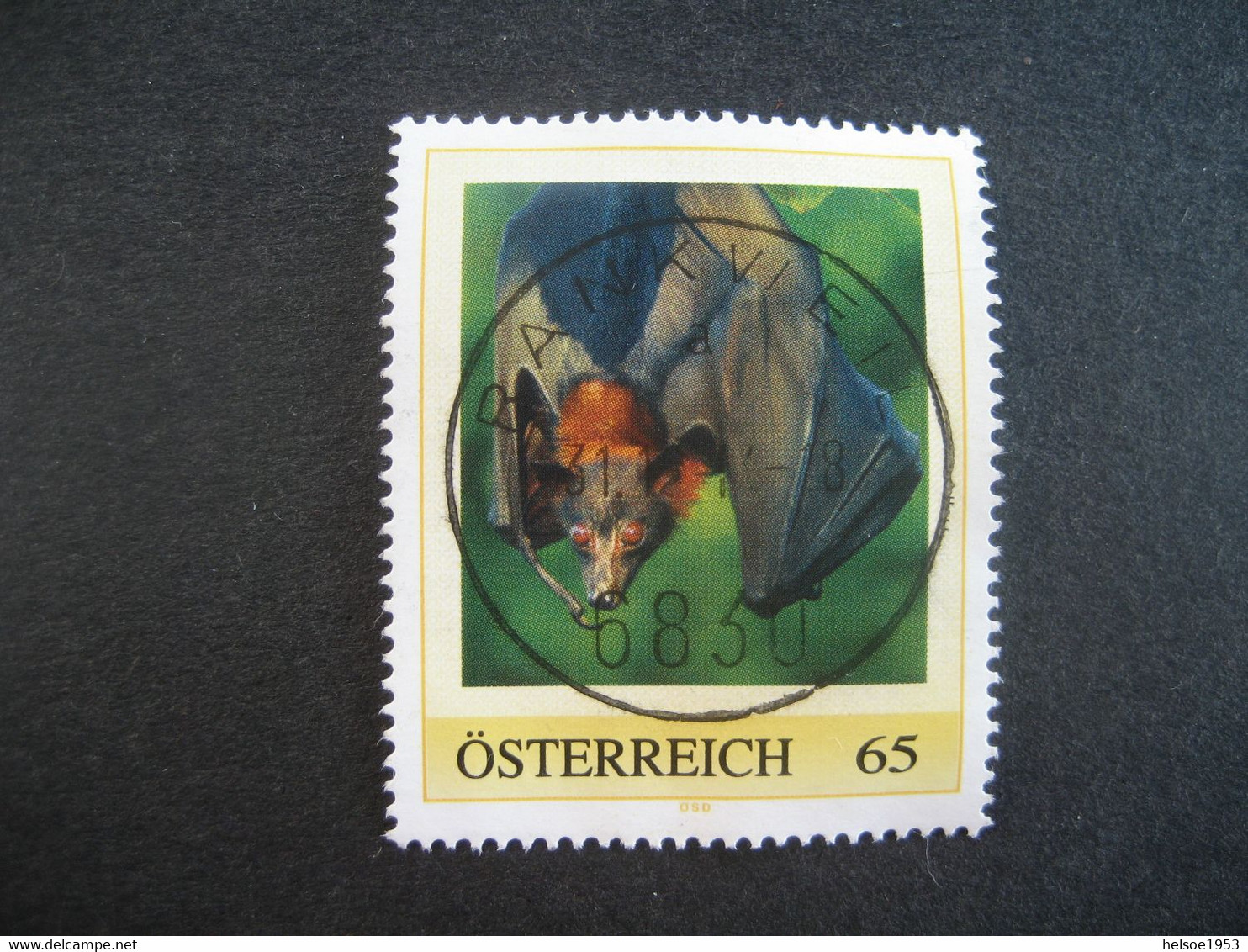 Österreich Pers.BM- Flughund Gebraucht Mit Stempel Rankweil - Personalisierte Briefmarken