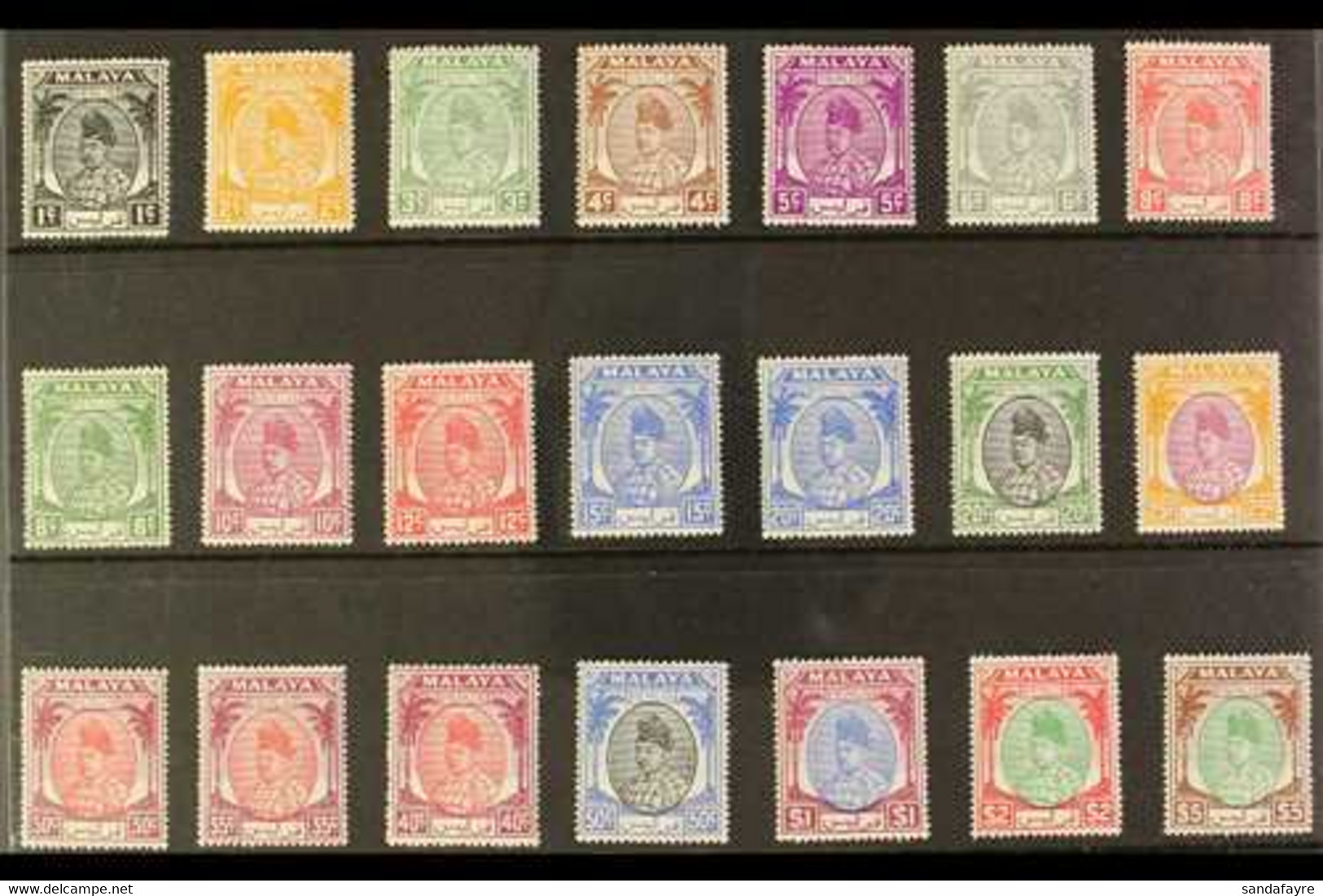 PERLIS 1951-55 Definitives Complete Set, SG 7/27, Never Hinged Mint. Lovely! (21 Stamps) For More Images, Please Visit H - Altri & Non Classificati