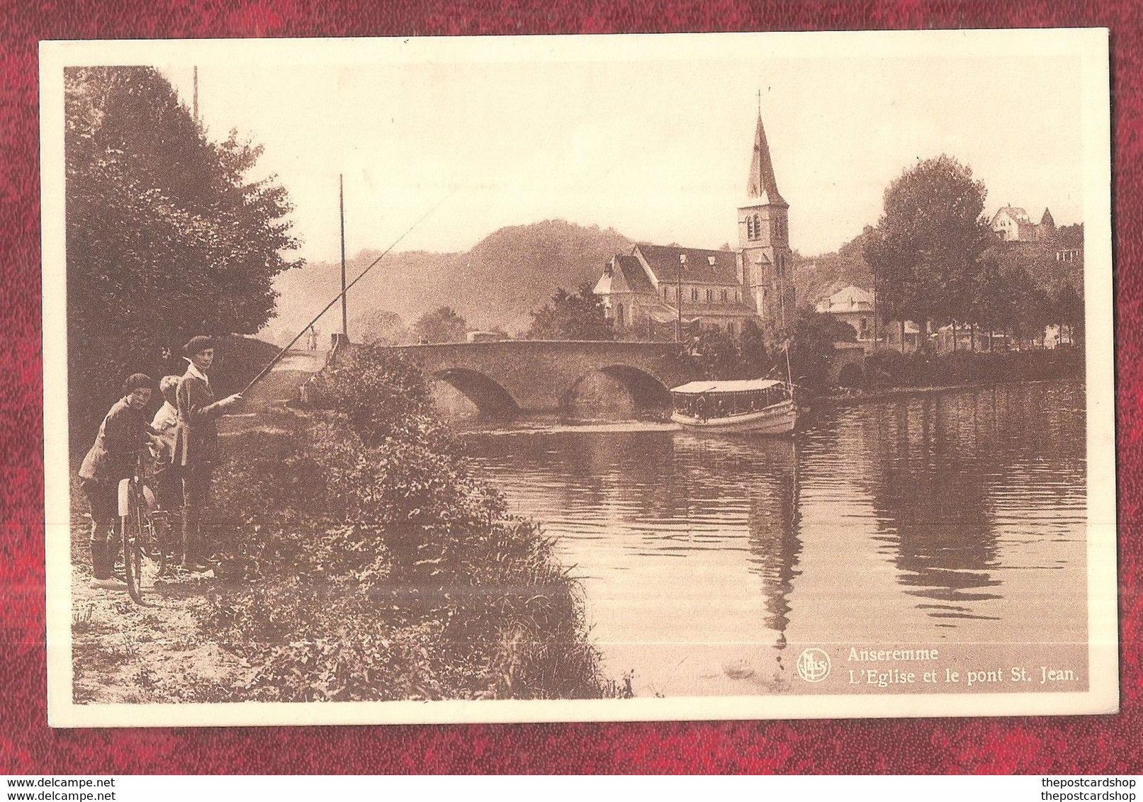 BELGIUM Dinant - Anseremme - CPA - FISHING L'Eglise Et Le Pont Saint Jean NELS UNUSED - Dinant