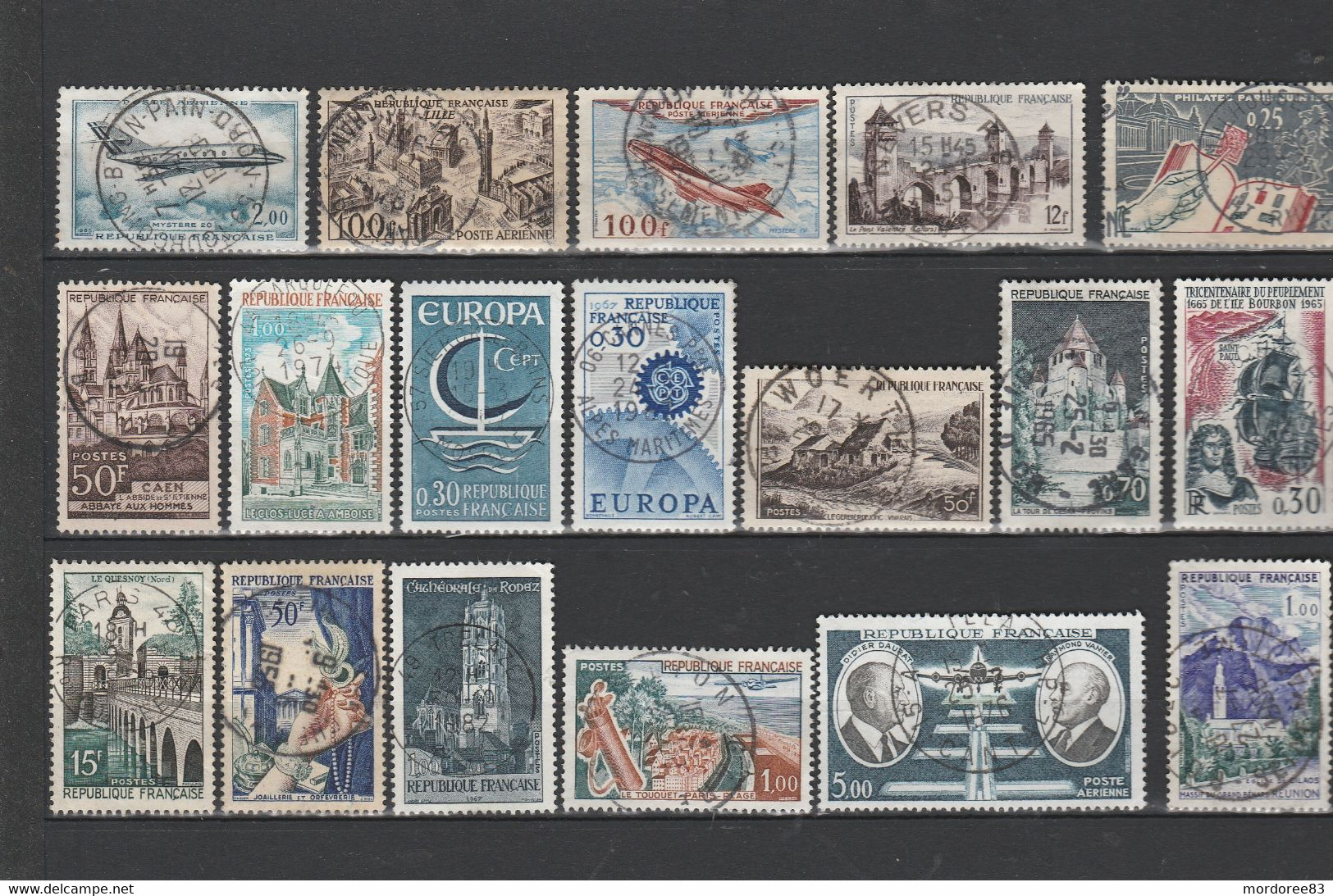 FRANCE JOLI LOT DE BELLES OBLITERATIONS RONDES CENTREES  A DATE - Collections