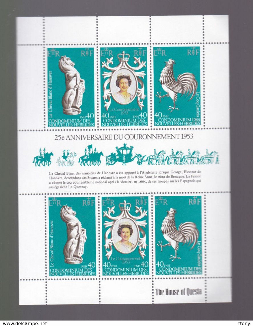 Oceania NEW Hebrides  Condominium    25Th Anniversary  Of The   Coronation   1953 ** - Unused Stamps