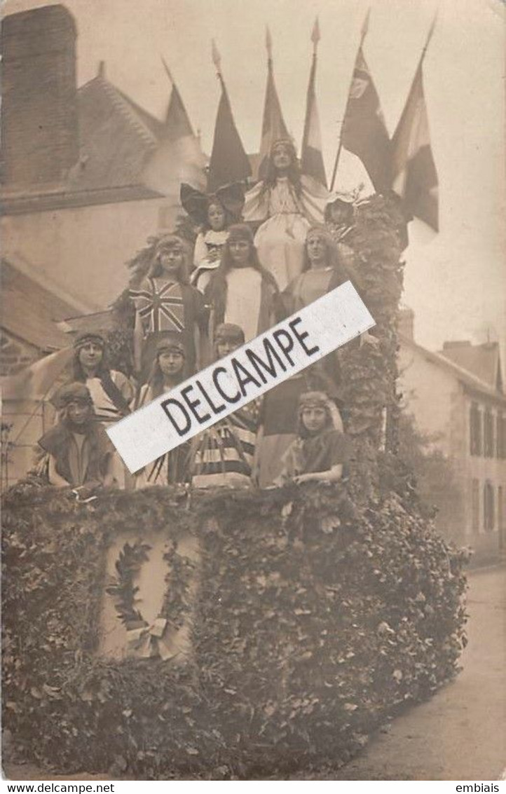 53 - GORRON - Carte Photo Du Souvenir De La Cavalcade Du 5 Septembre 1920 - Char Des Alliés - Gorron
