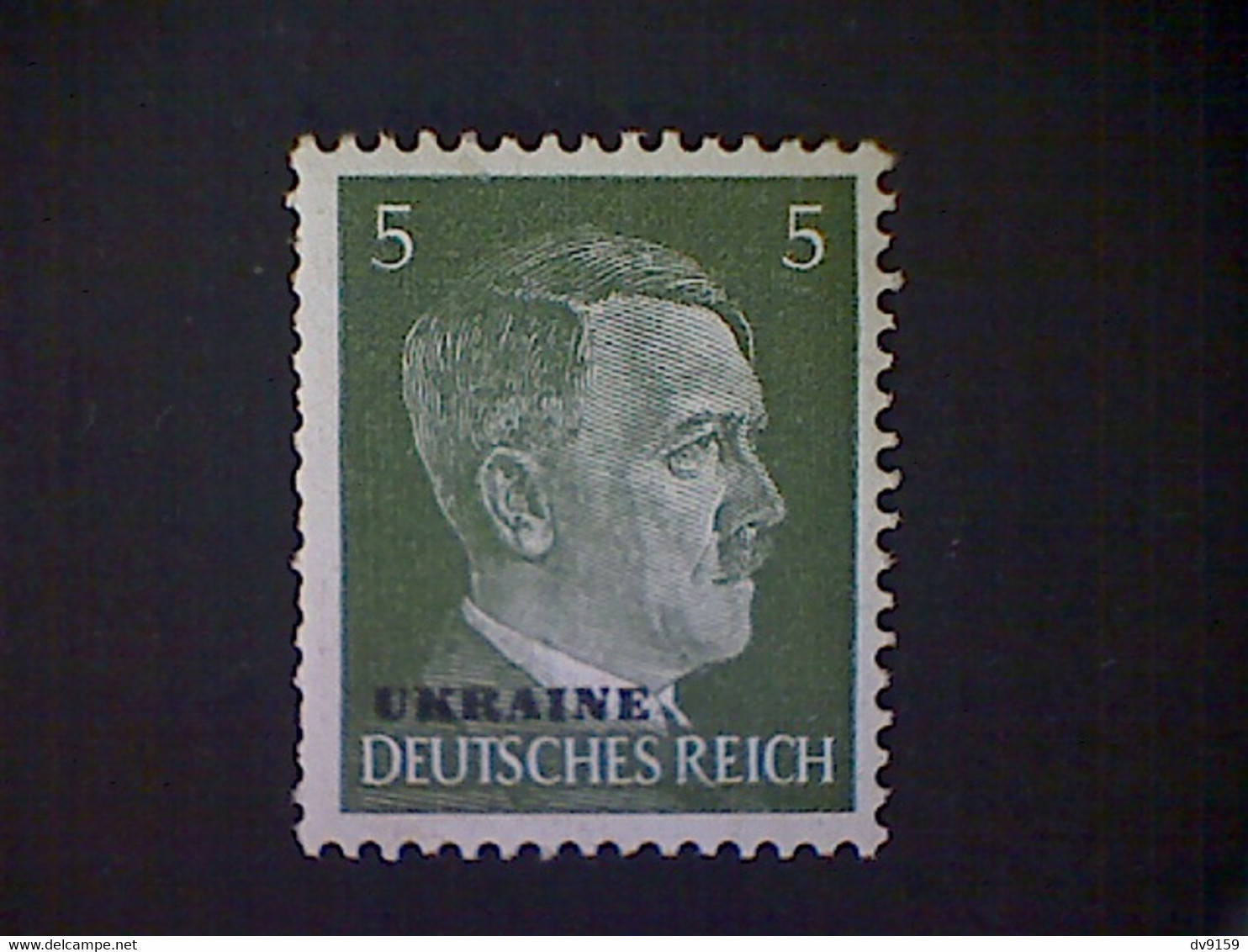 Russia, Scott #N44, Mint (*), 1941, Hitler Overprint Ukraine, 5pf, Deep Yellow Green - 1941-43 Deutsche Besatzung