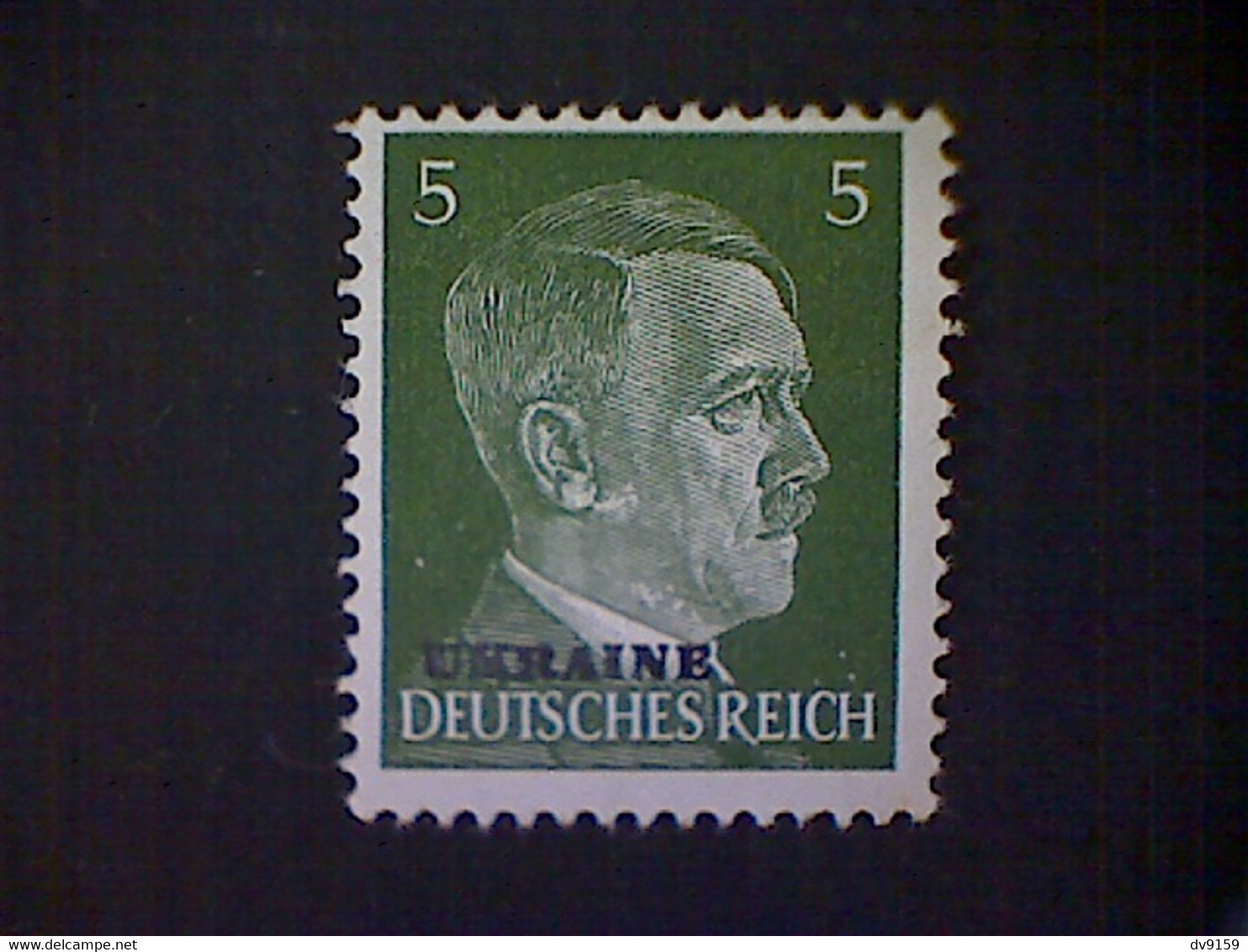Russia, Scott #N44, Mint (*), 1941, Hitler Overprint Ukraine, 5pf, Deep Yellow Green - 1941-43 Occupation Allemande