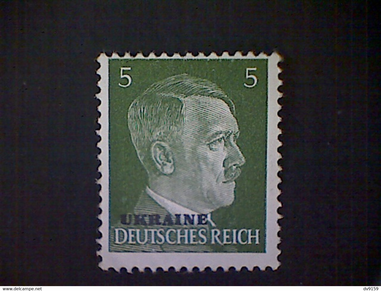 Russia, Scott #N44, Mint (*), 1941, Hitler Overprint Ukraine, 5pf, Deep Yellow Green - 1941-43 Deutsche Besatzung