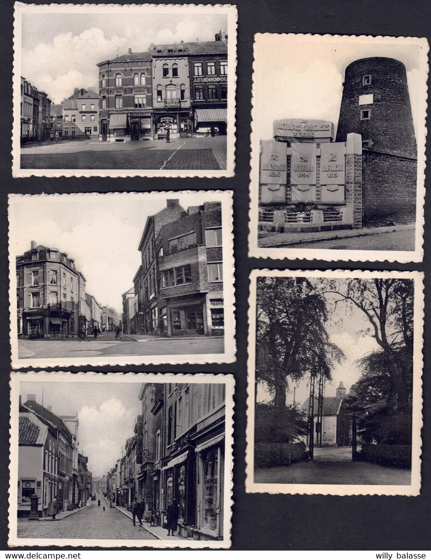 +++ Lot 5 CPA - Petites Photos - Cartes - FLEURUS - Grand'Place - Chapelle - Rue Couvent Et Station - Monument - Nels // - Fleurus