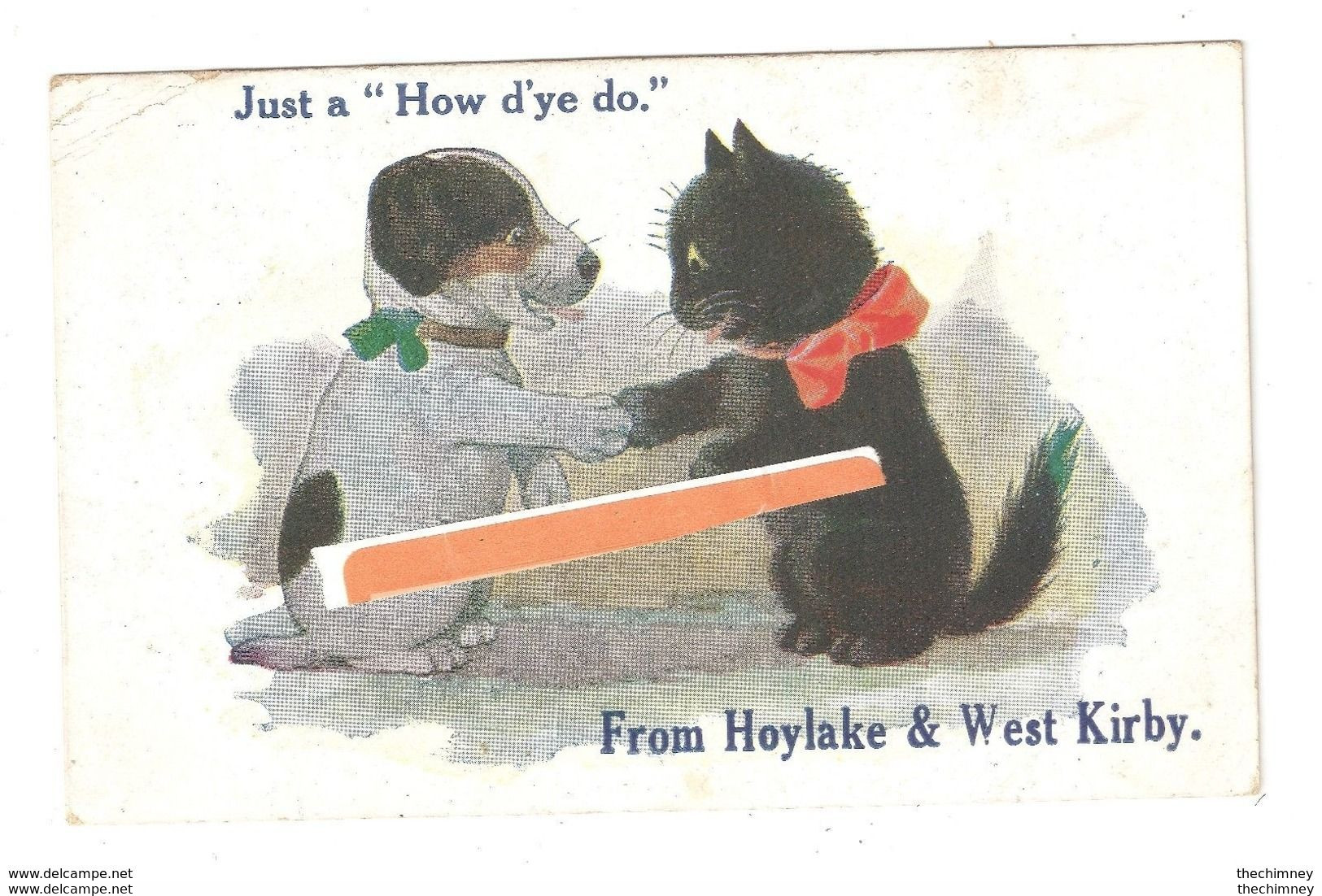 BLACK CAT & DOG COMIC HOYLAKE & WEST KIRBY 1926 USED LOCALLY THE WIRRAL E T W DENNIS - Andere & Zonder Classificatie