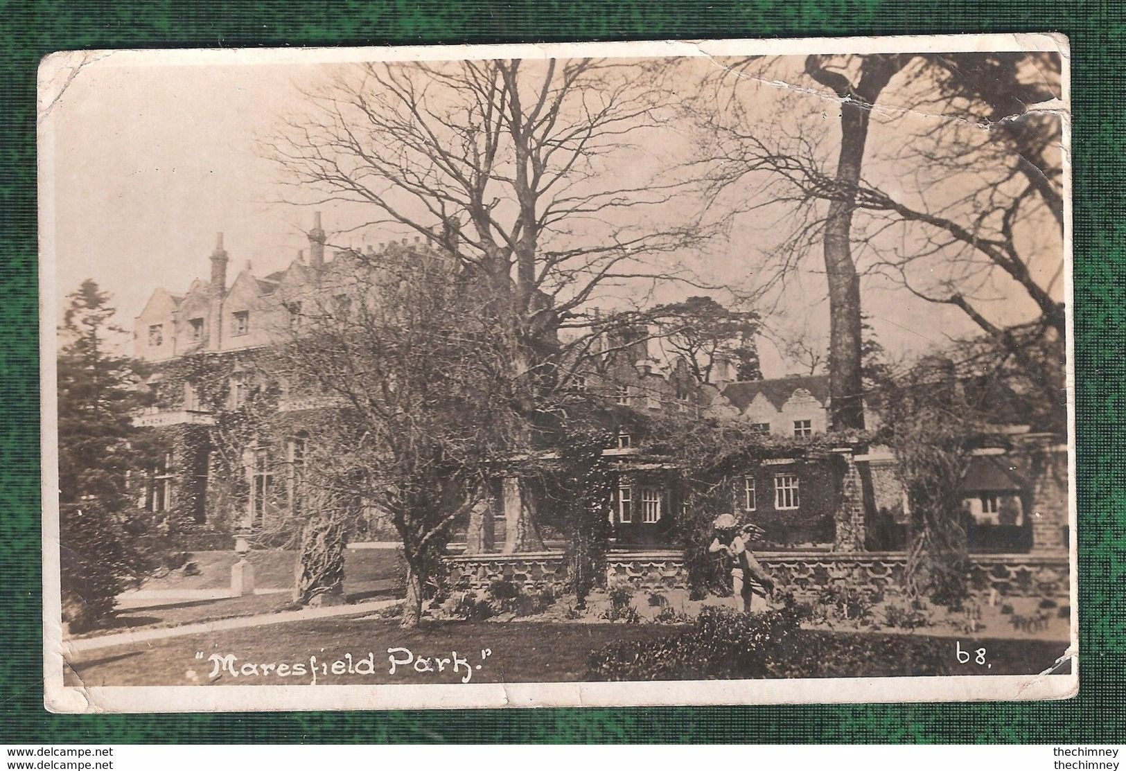 RP PARK MARESFIELD THIMBLE POSTMARK 1915 & DOWNEY KGV 1/2D GREEN STAMP - Andere & Zonder Classificatie