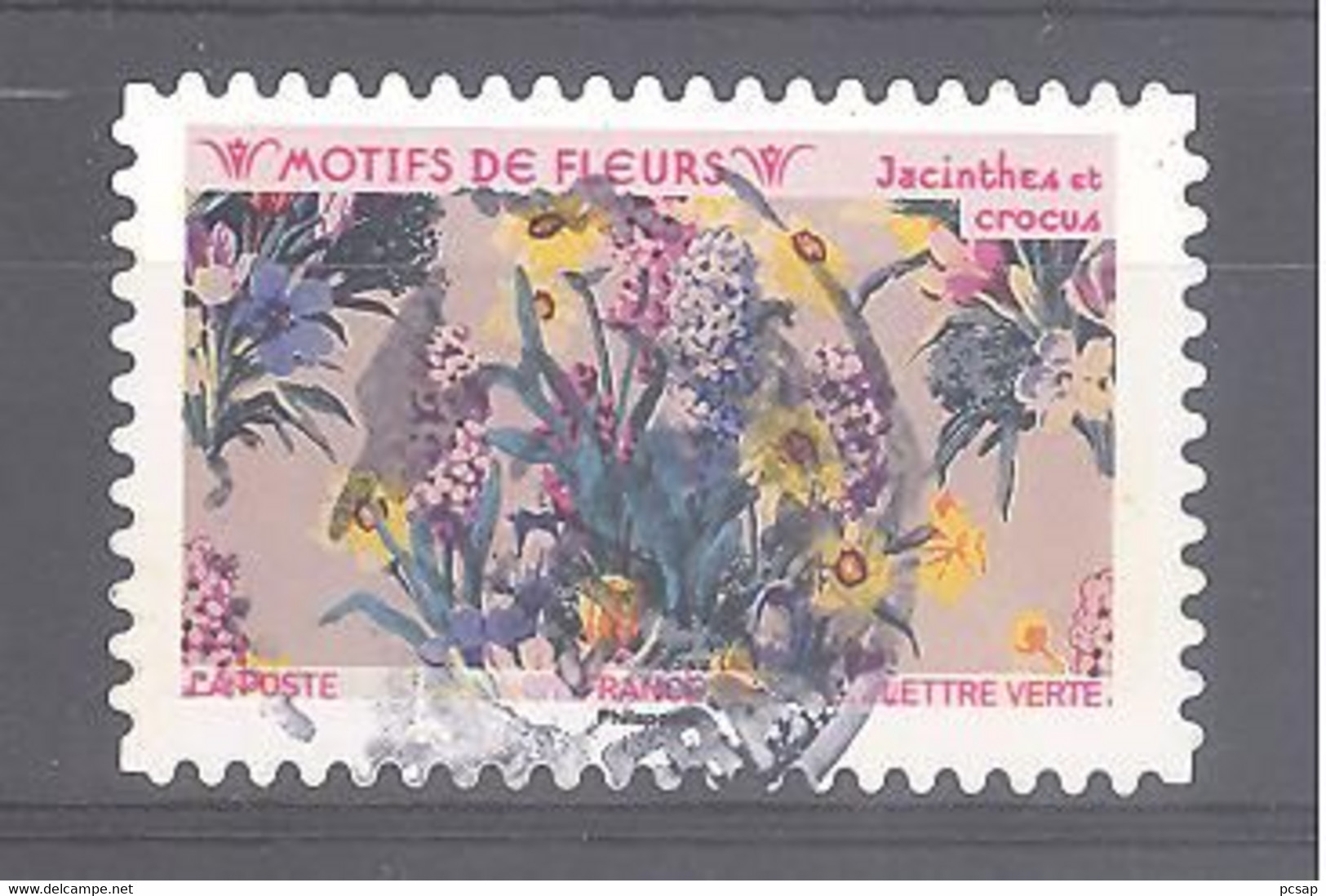 France Autoadhésif Oblitéré (Motifs De Fleurs : Jacinthes Et Crocus) (cachet Rond) - Usati