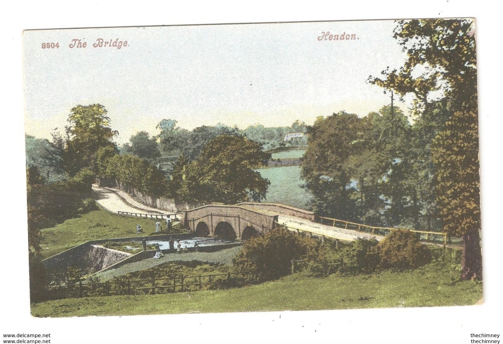 OLD USED POSTCARD OF HENDON THE BRIDGE MIDDLESEX - Middlesex